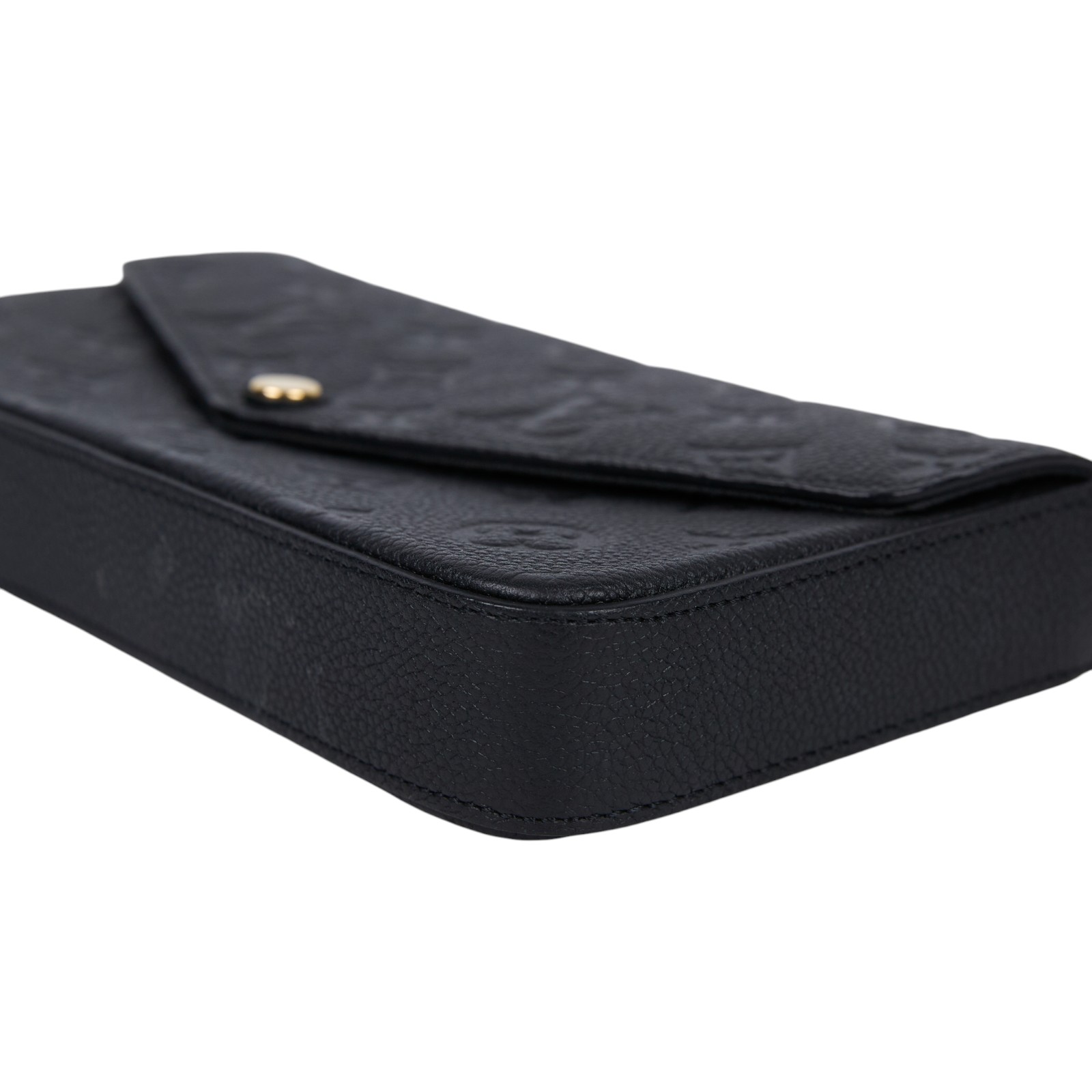 路易威登 LOUIS VUITTON Félicie Pochette 經典壓花皮格 WOC 翻蓋 斜背 鍊帶 肩背包 黑色 M64064 晶片款  原廠盒子/購買證明正本