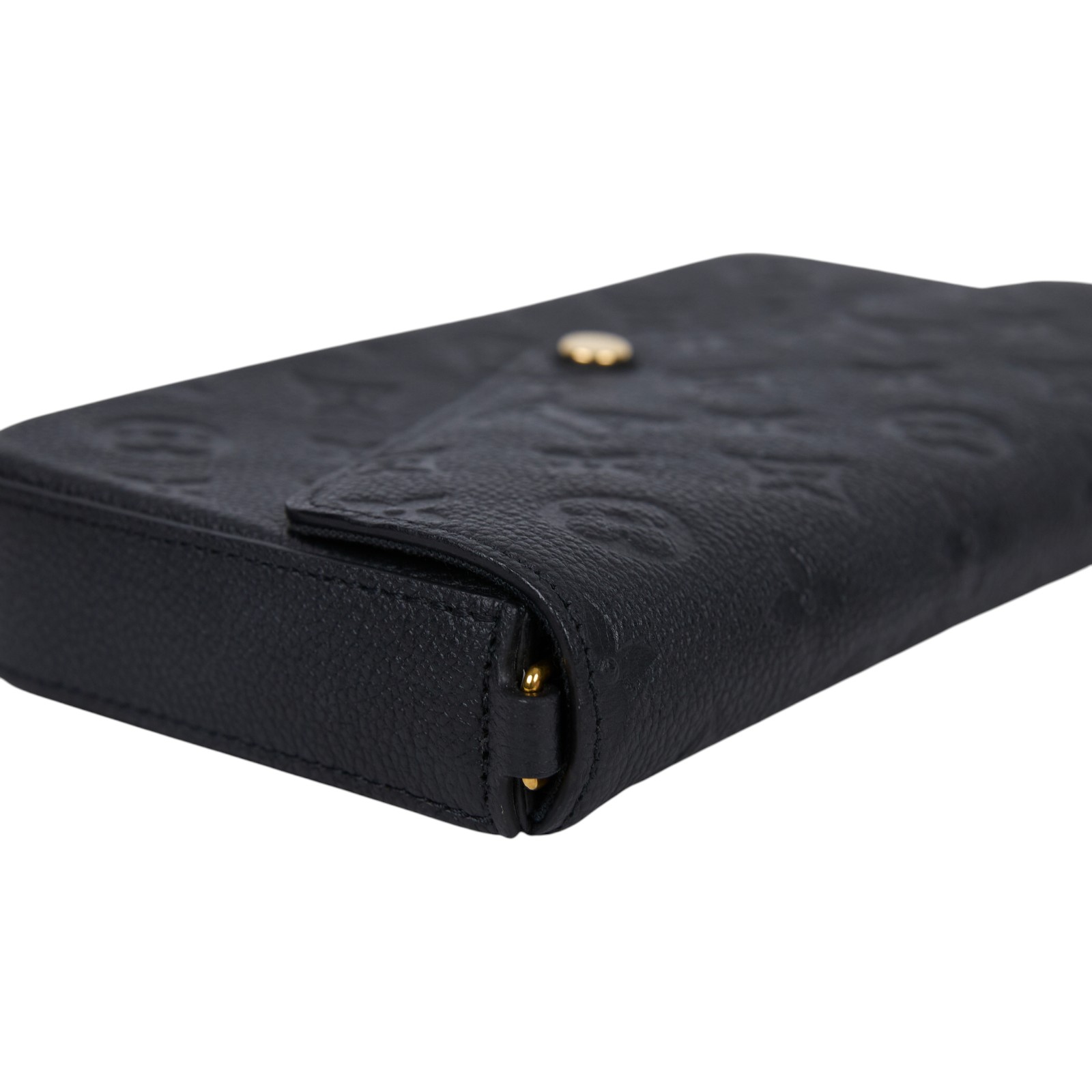 路易威登 LOUIS VUITTON Félicie Pochette 經典壓花皮格 WOC 翻蓋 斜背 鍊帶 肩背包 黑色 M64064 晶片款  原廠盒子/購買證明正本