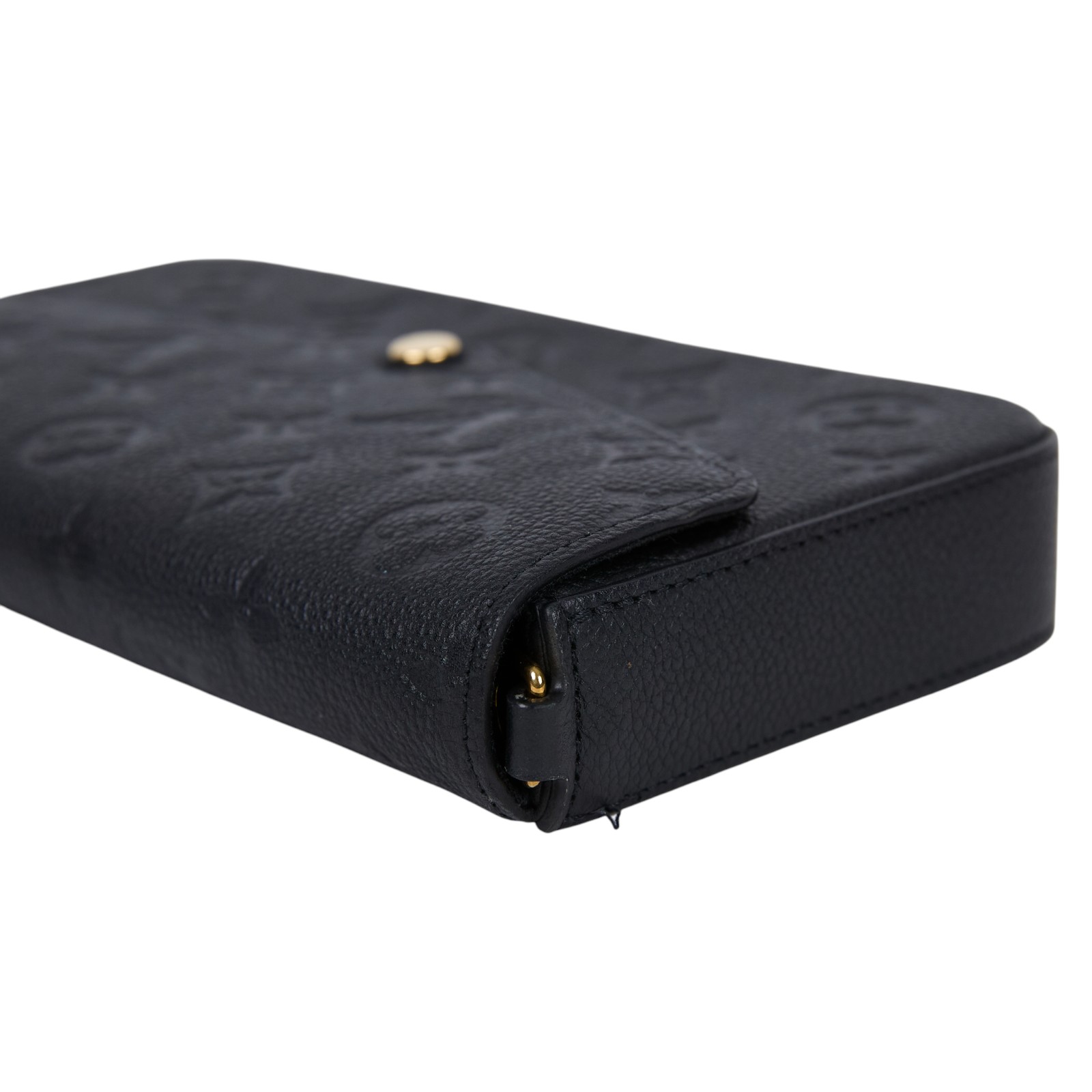 路易威登 LOUIS VUITTON Félicie Pochette 經典壓花皮格 WOC 翻蓋 斜背 鍊帶 肩背包 黑色 M64064 晶片款  原廠盒子/購買證明正本