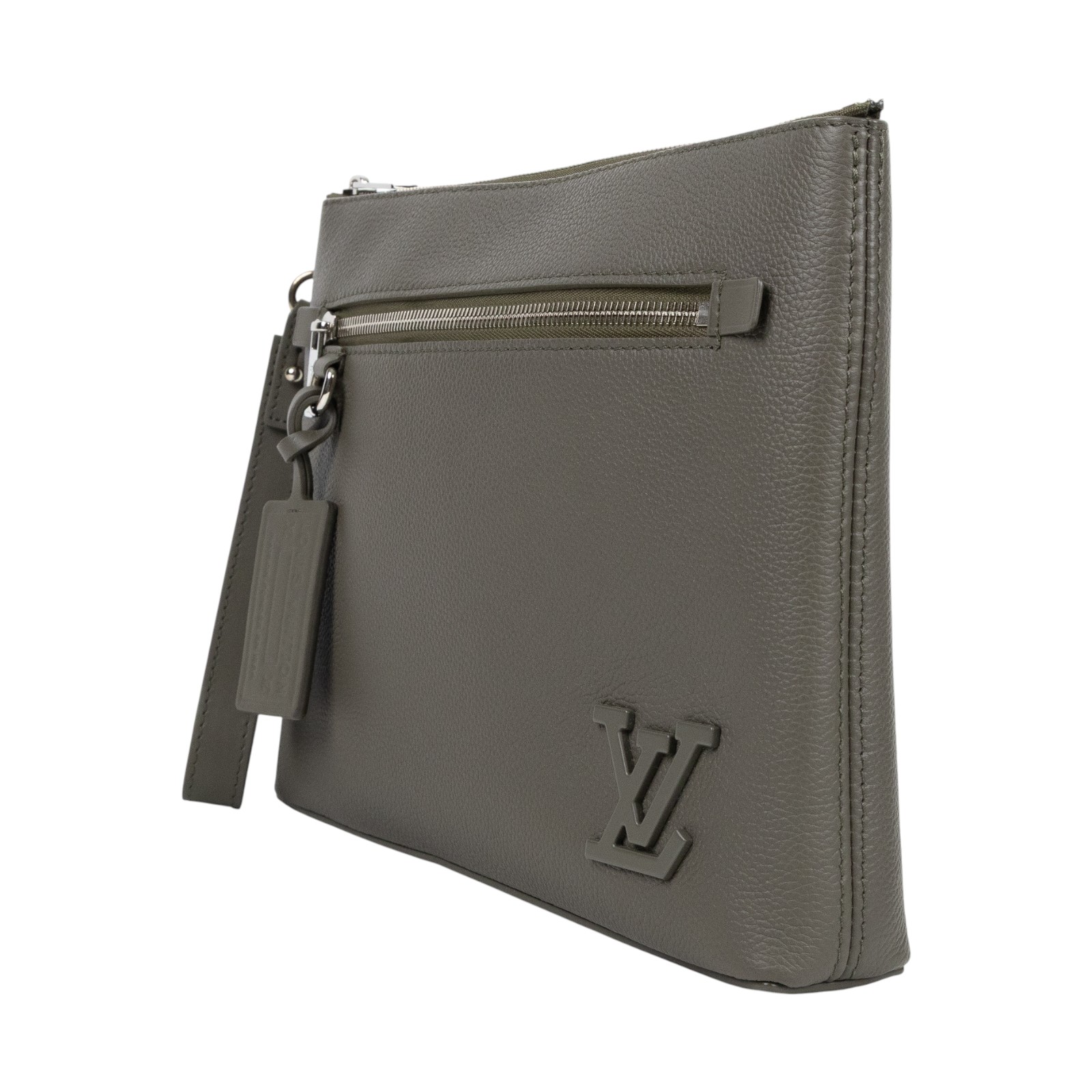 路易威登 LOUIS VUITTON Takeoff 隨身包 手拿包 小牛皮 M69837 晶片款 墨綠TAKEOFF 手拿包 防塵袋