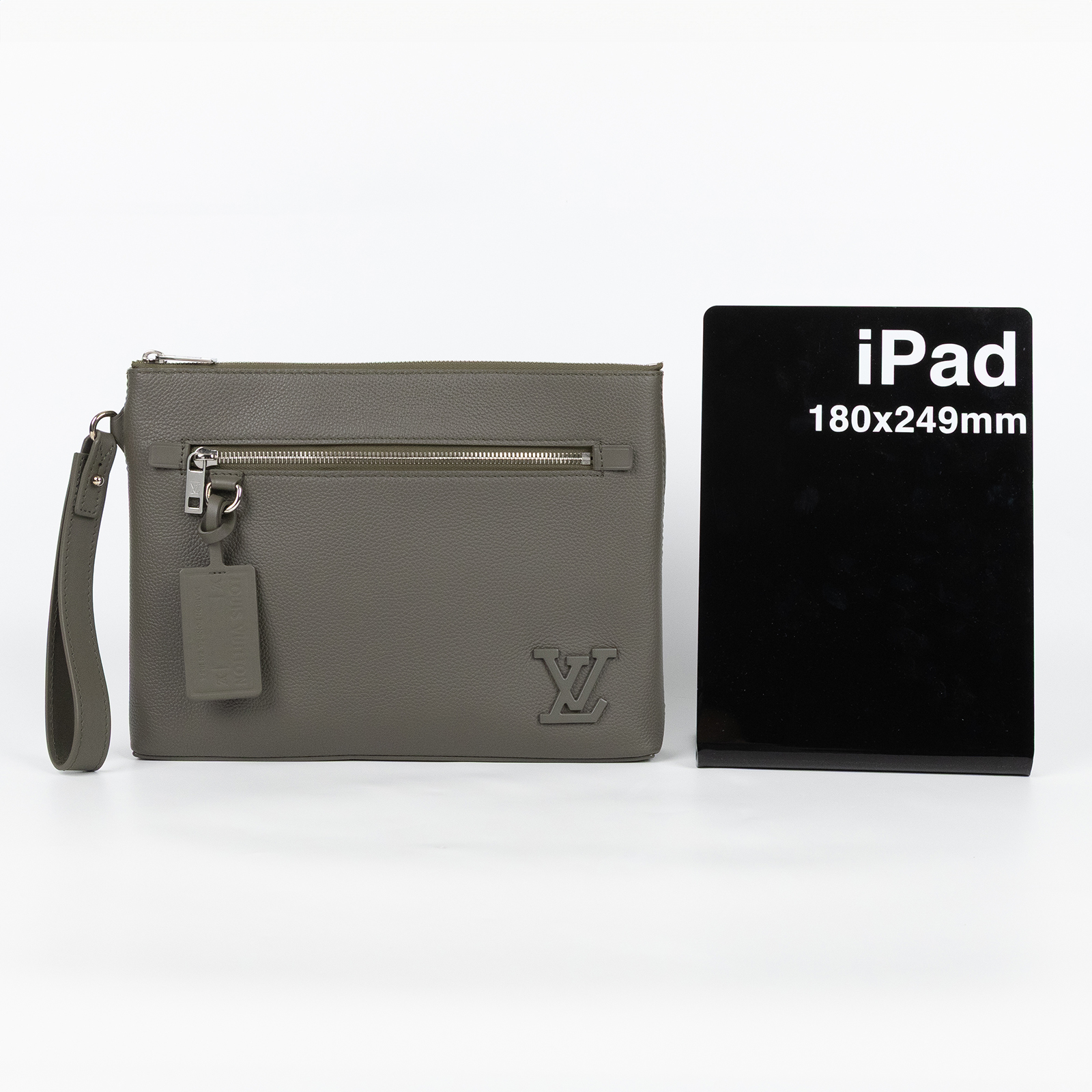 路易威登 LOUIS VUITTON Takeoff 隨身包 手拿包 小牛皮 M69837 晶片款 墨綠TAKEOFF 手拿包 防塵袋