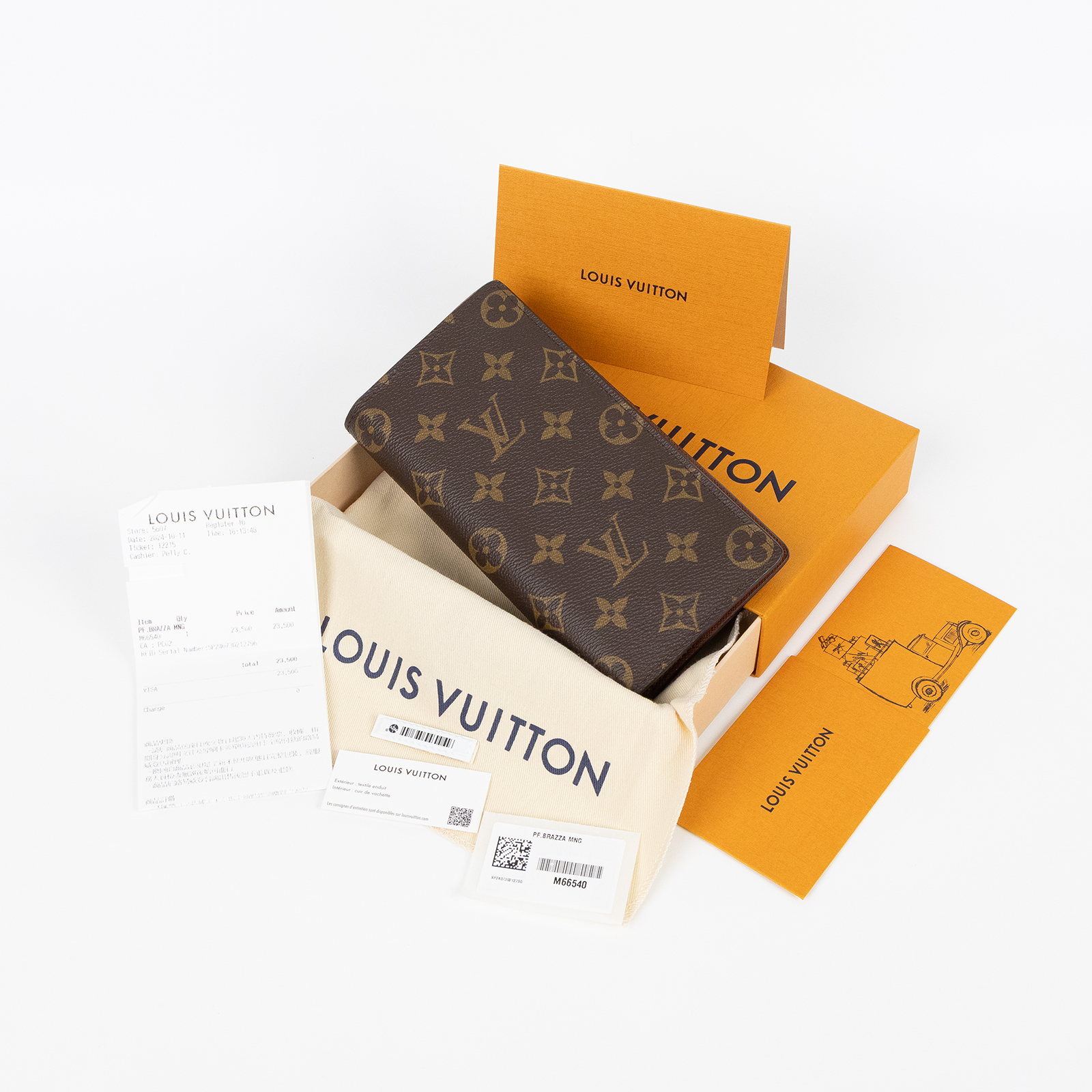 路易威登 LOUIS VUITTON Brazza 錢包 長夾 經典帆布 M66540 晶片款 原花BRAZZA長夾 原廠盒子/防塵袋/購買證明正本