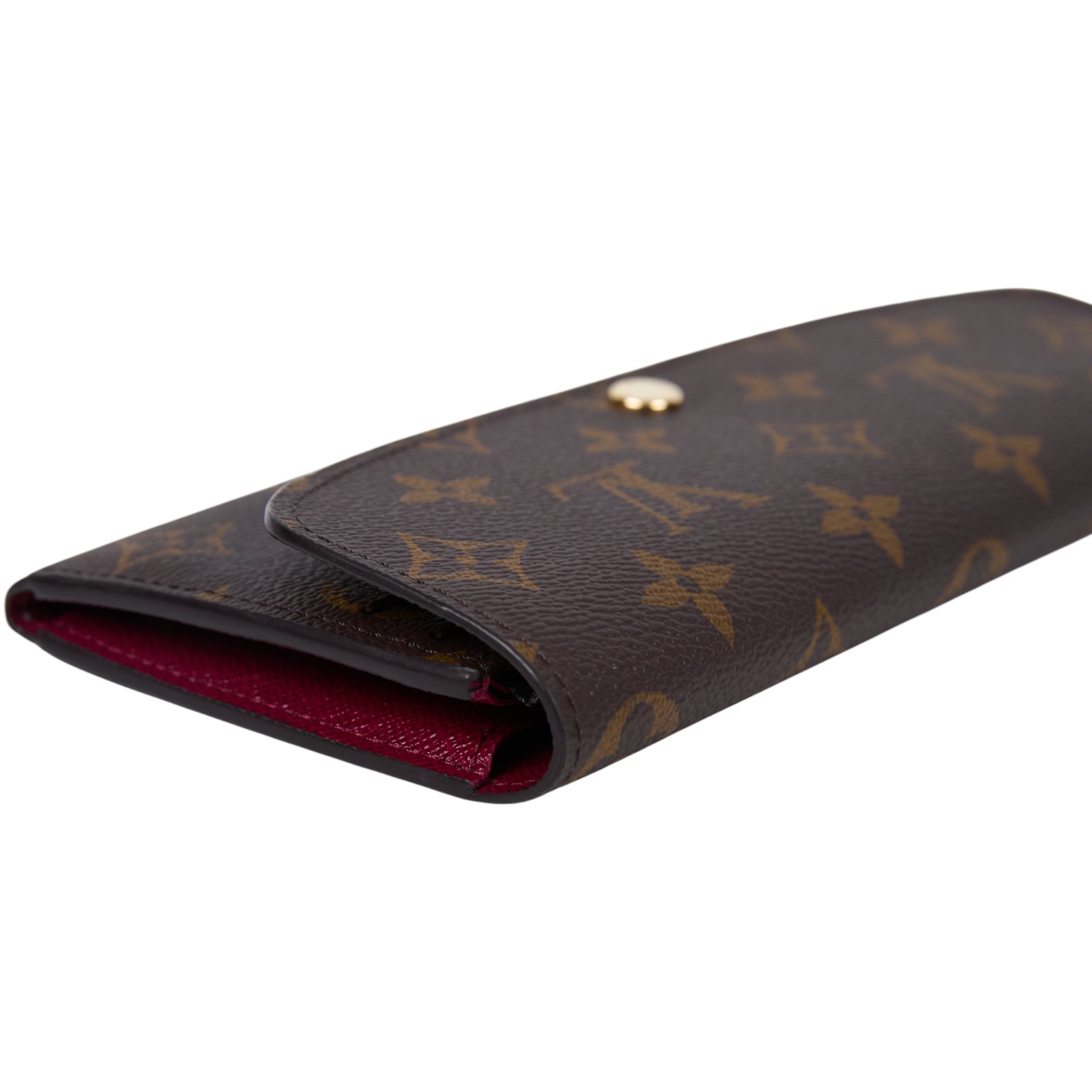 路易威登 LOUIS VUITTON Emilie 長夾 經典帆布 紫紅色 M60697 晶片款 原花紫紅EMILIE長夾 原廠盒子/防塵袋