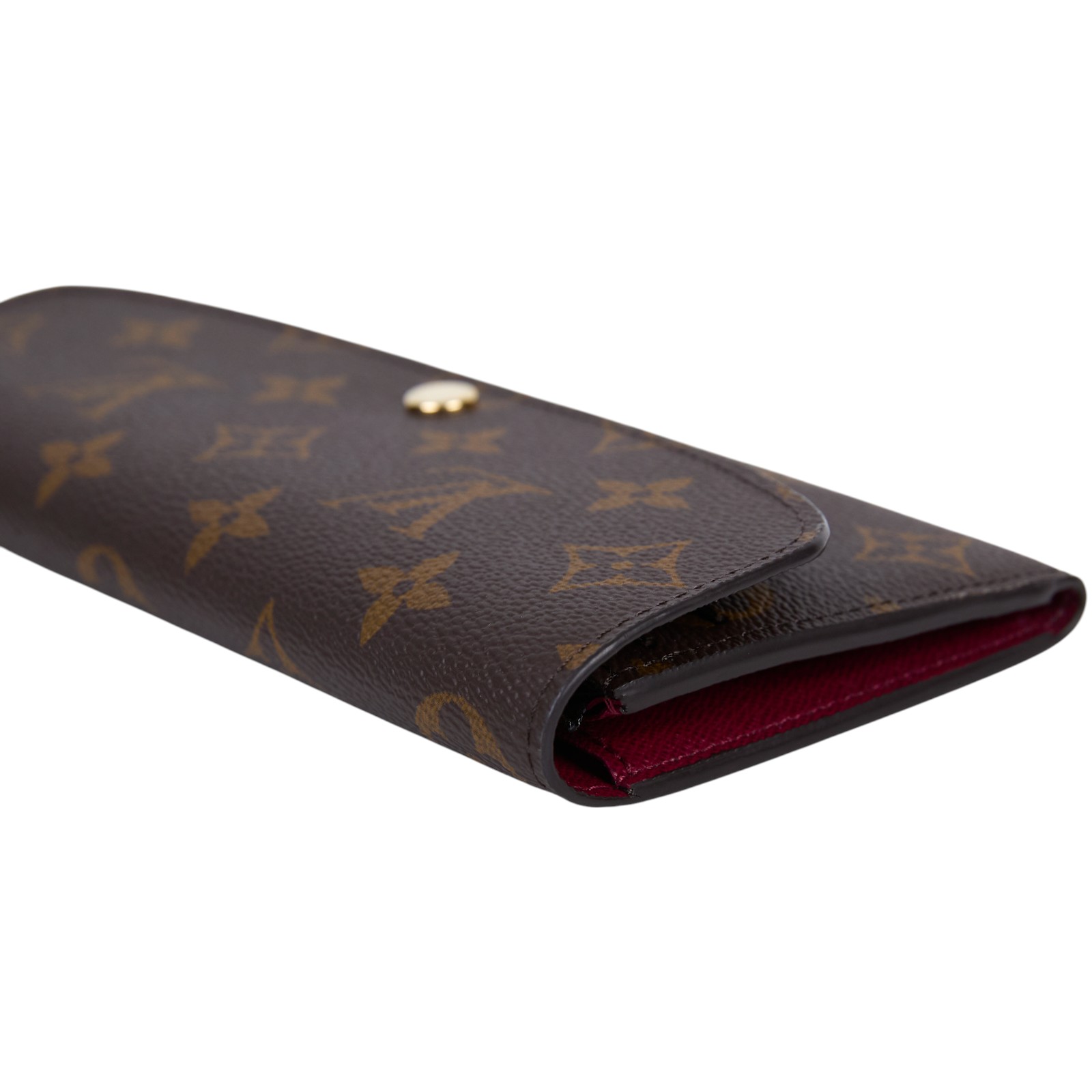 路易威登 LOUIS VUITTON Emilie 長夾 經典帆布 紫紅色 M60697 晶片款 原花紫紅EMILIE長夾 原廠盒子/防塵袋