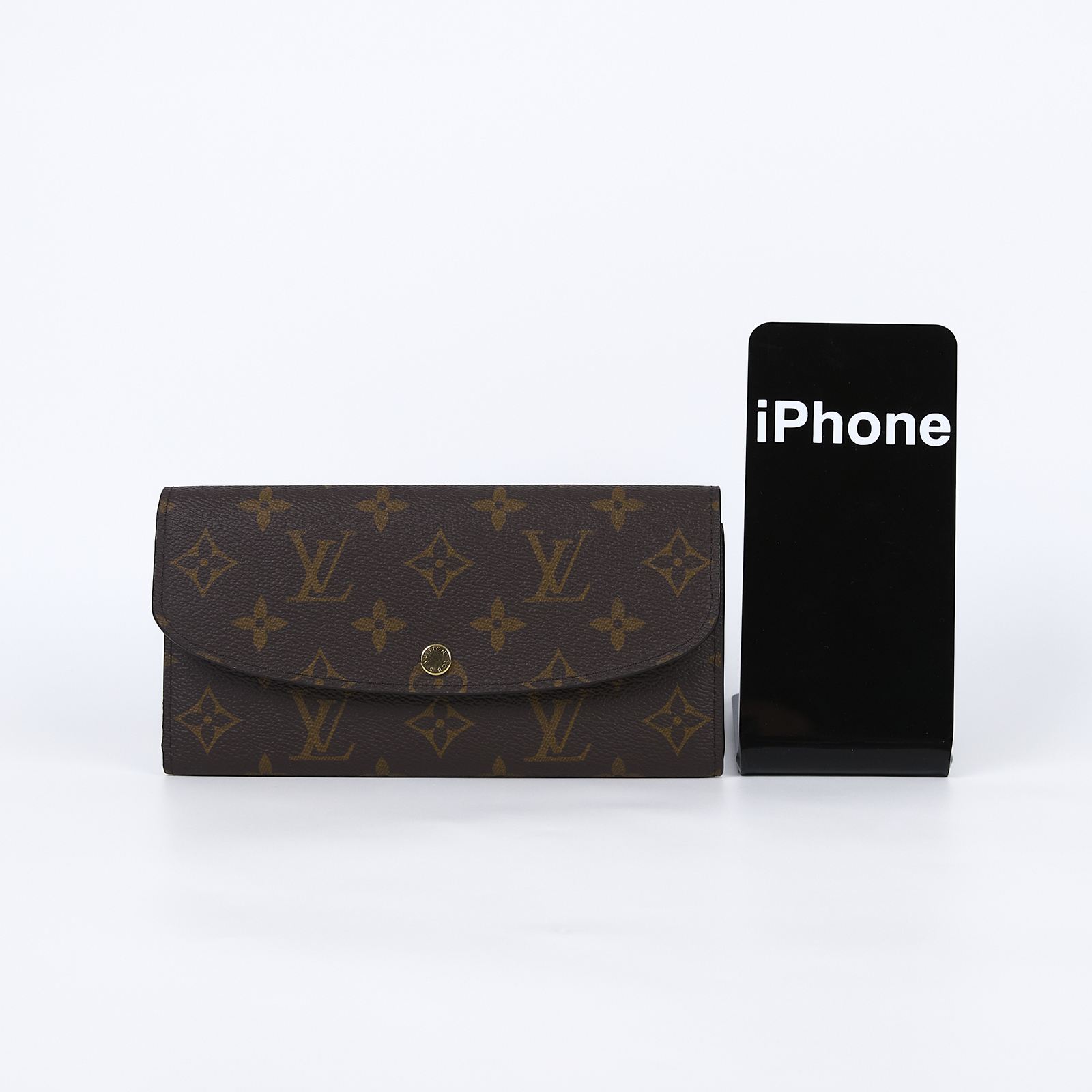 路易威登 LOUIS VUITTON Emilie 長夾 經典帆布 紫紅色 M60697 晶片款 原花紫紅EMILIE長夾 原廠盒子/防塵袋