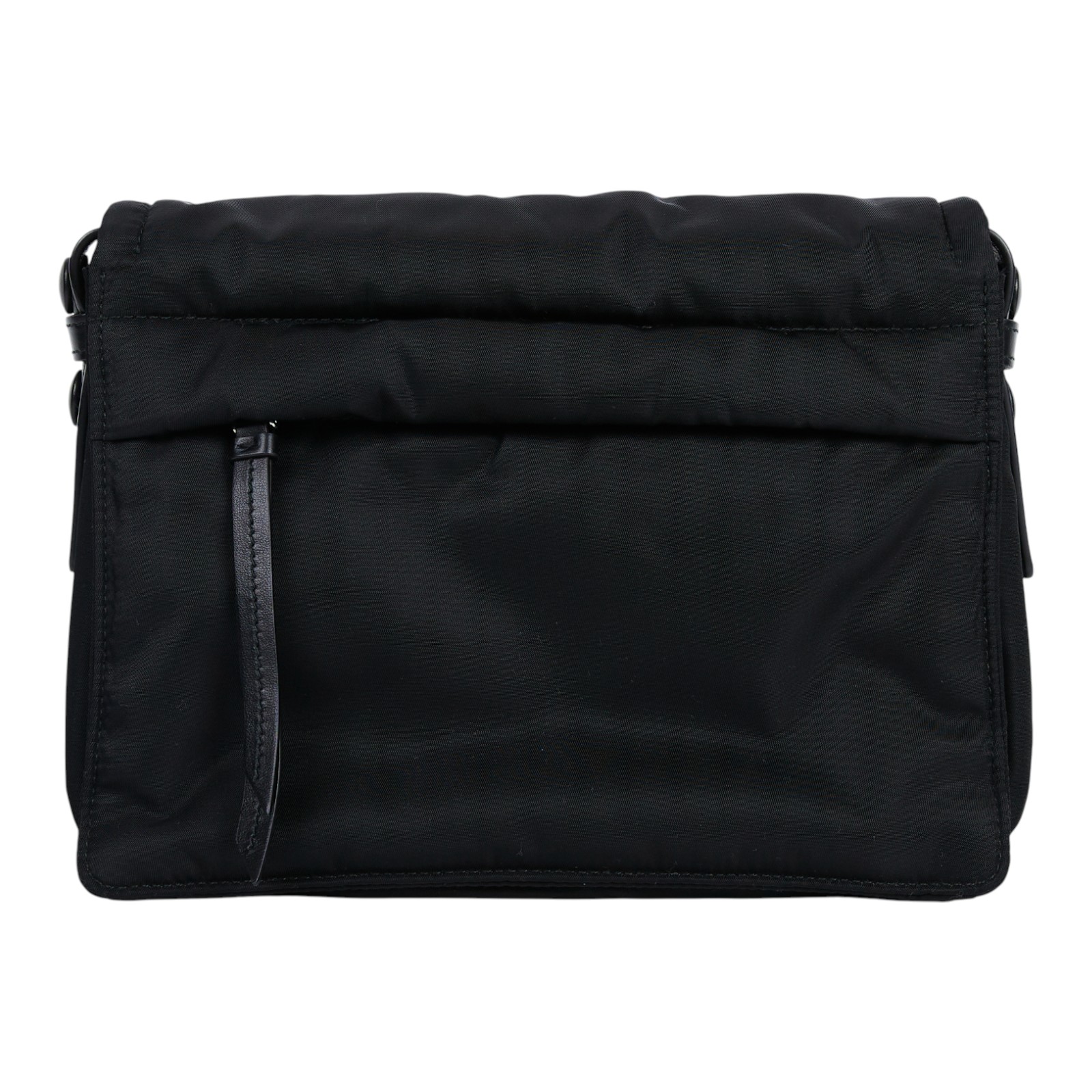 普拉達 PRADA Re-Nylon 小號 夾棉 肩背袋 1BD313_RDLN 黑尼龍郵差方包 防塵袋