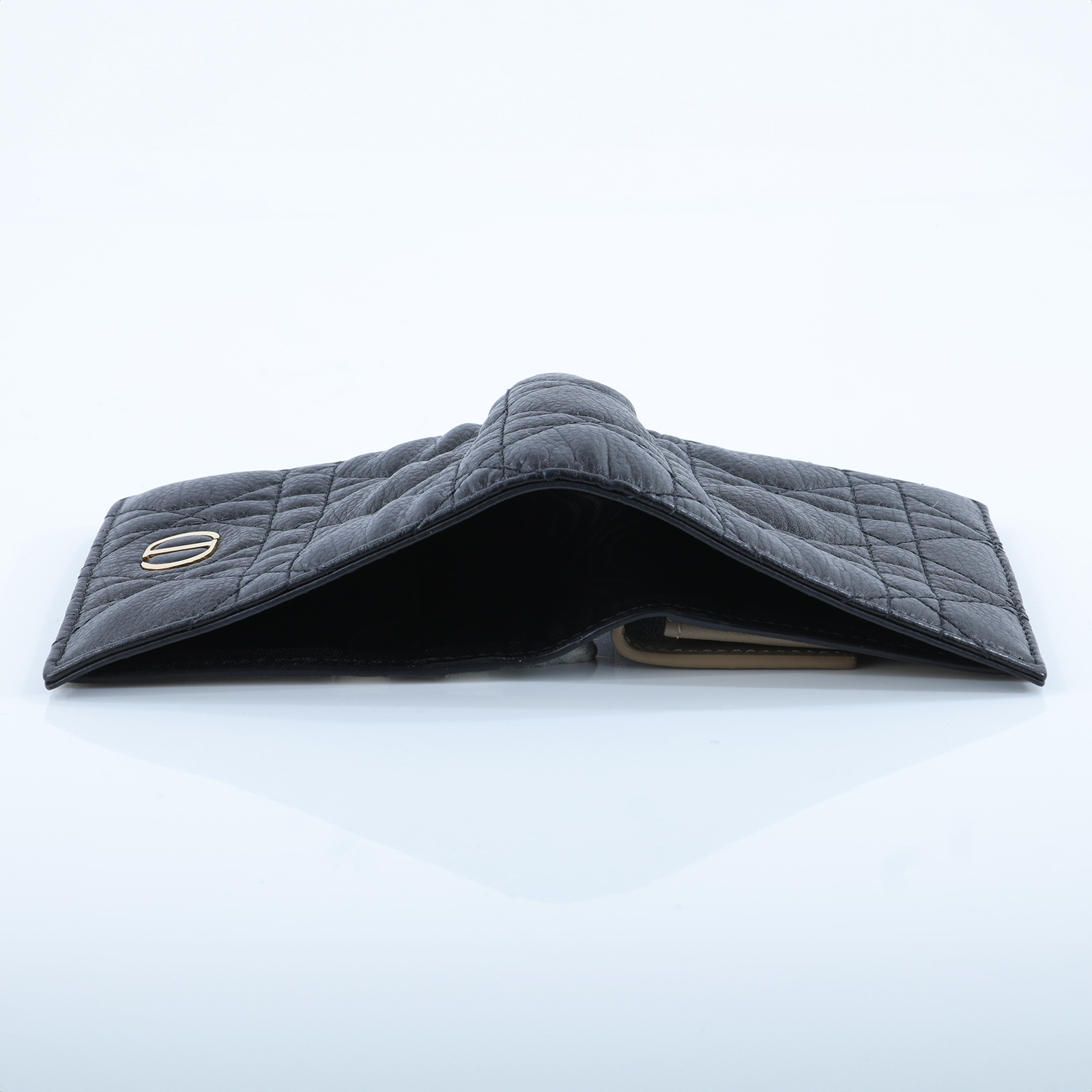 迪奧 CHRISTIAN DIOR Caro Saffron 迷你 錢包 短夾 S5137URXU 黑拚沙色CARO對折短夾 原廠盒子/防塵袋