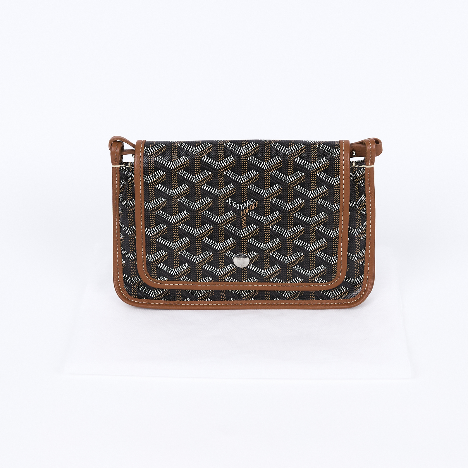 高雅德 GOYARD Plumet Pocket Wallet 肩背 隨身錢包 PLUMETPMLTY 焦糖拚黑PLUMET 無附屬品