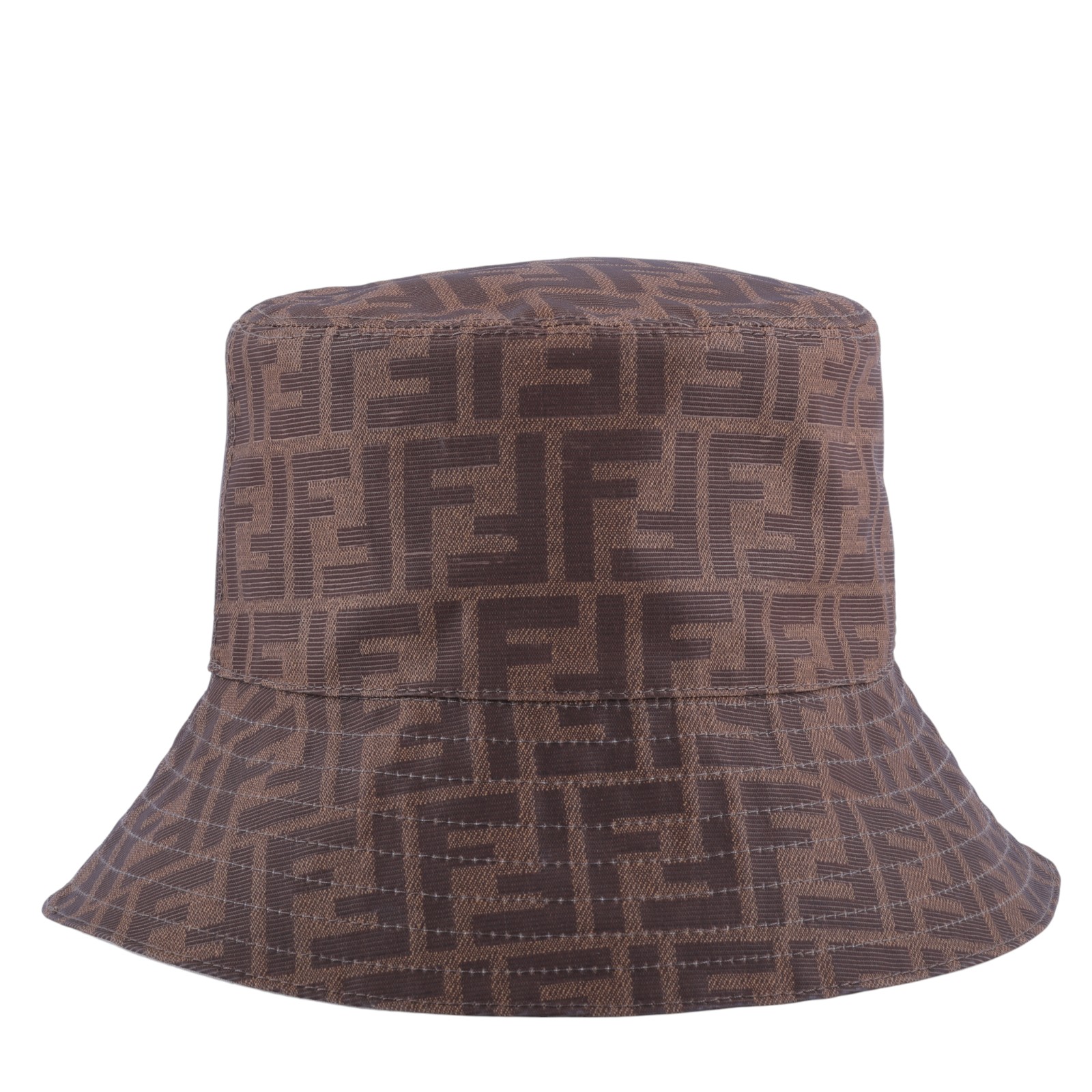 芬迪 FENDI FF提花 布質 棒球帽 FXQ200A2NP_S 咖FF雙面漁夫帽#S 防塵袋