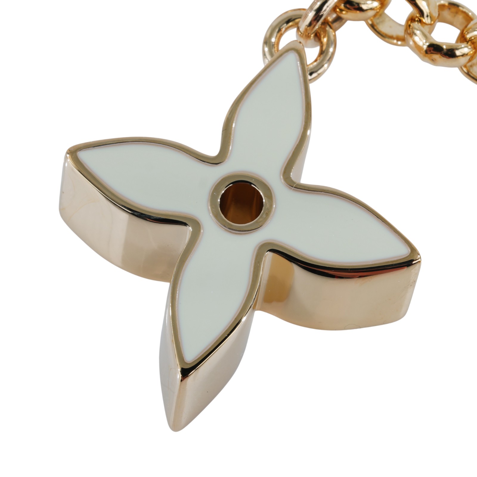 路易威登 LOUIS VUITTON Fleur de Monogram 包包鏈帶 吊飾 包掛 M01413  購買證明影本