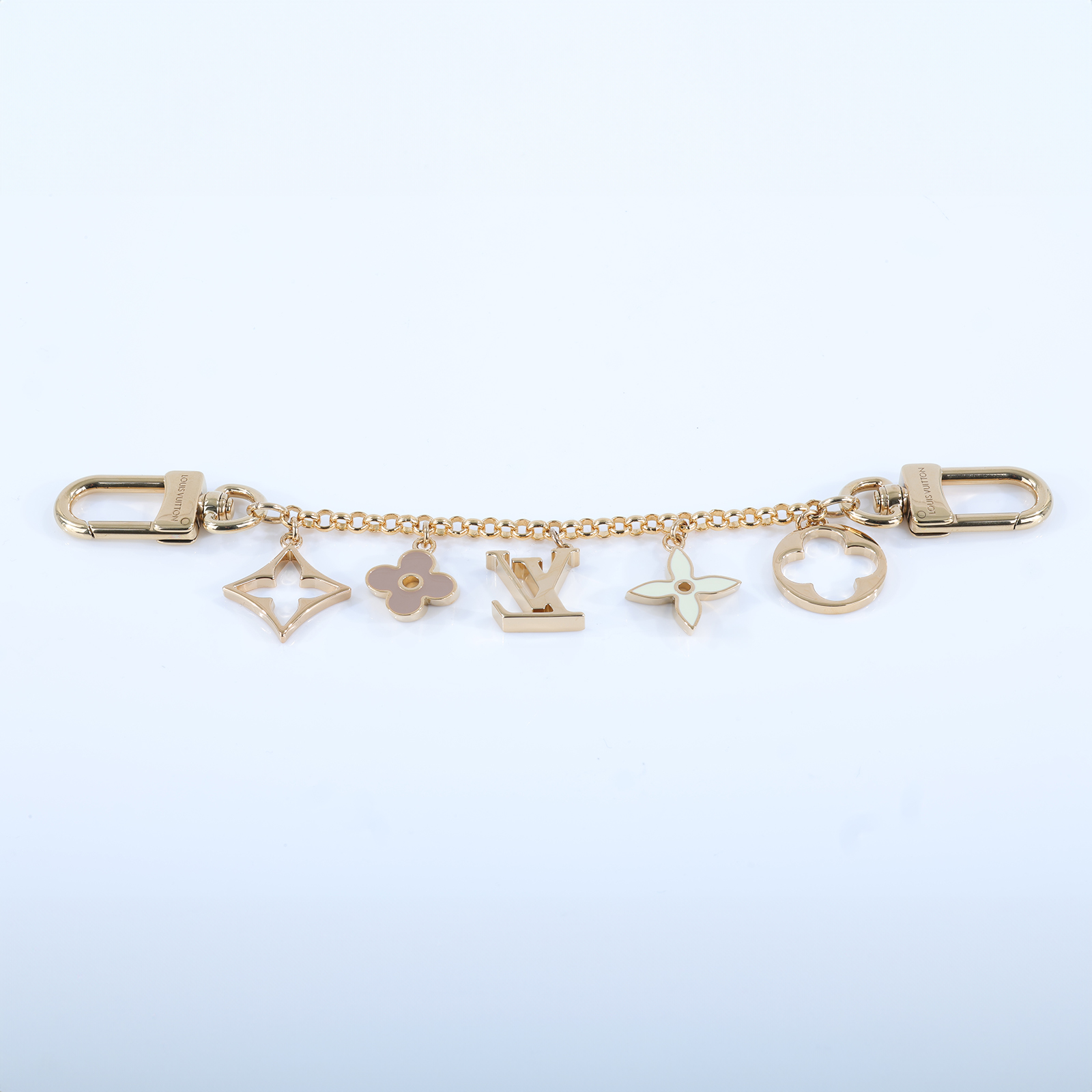 路易威登 LOUIS VUITTON Fleur de Monogram 包包鏈帶 吊飾 包掛 M01413  購買證明影本