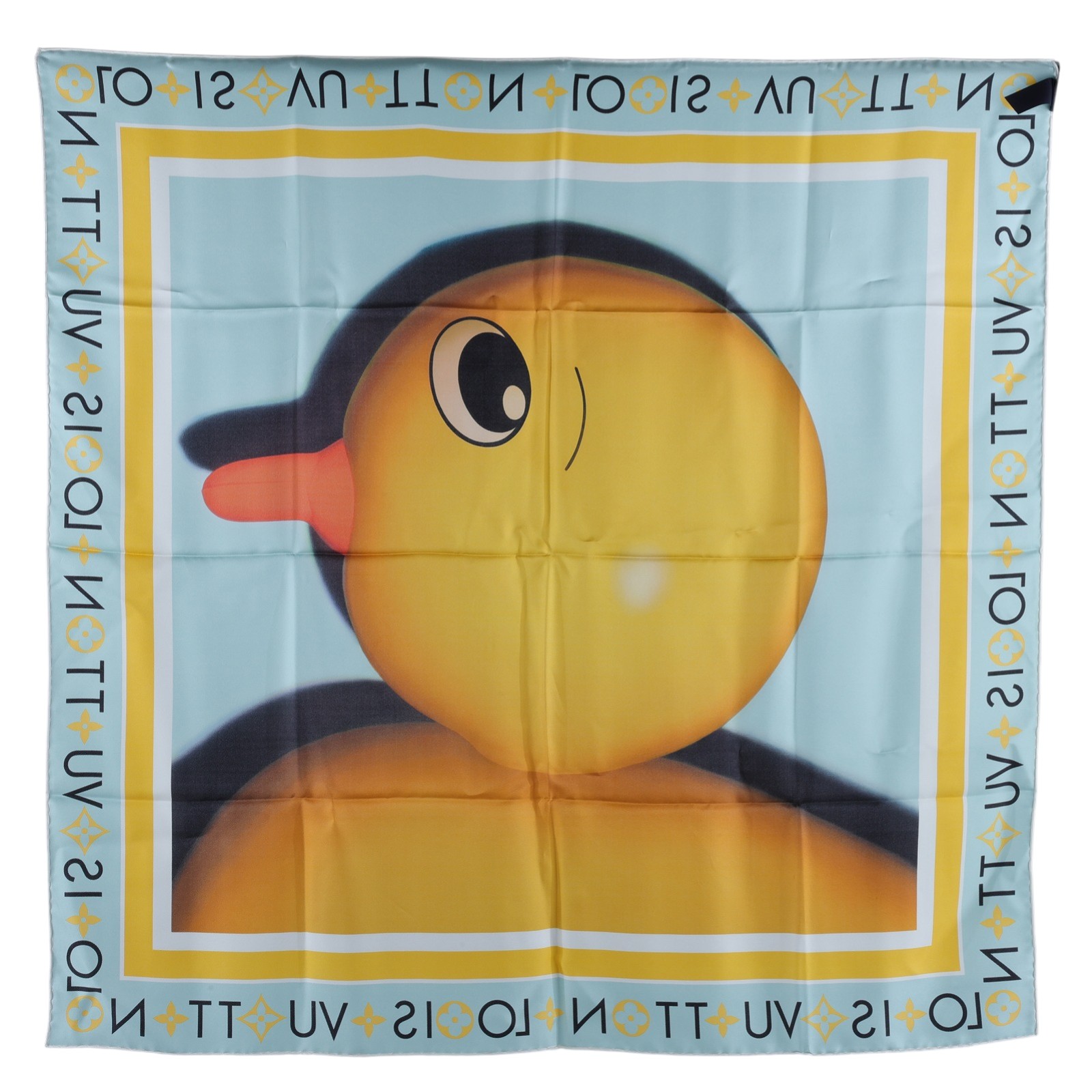 路易威登 LOUIS VUITTON 絲巾 方巾 M90626 黃拚綠Animogram Duck絲巾90X90 原廠盒子