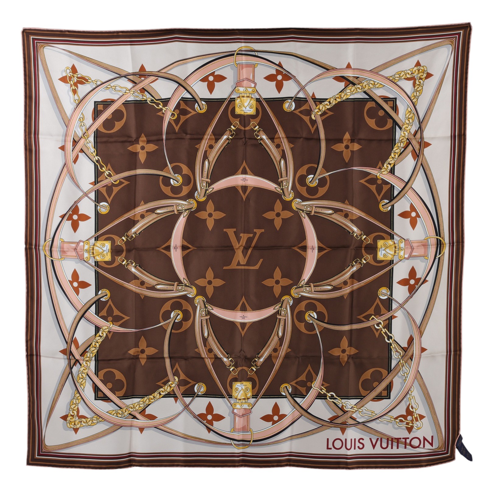 路易威登 LOUIS VUITTON Ultimate Monogram 方巾 棕色 M77639  原廠盒子