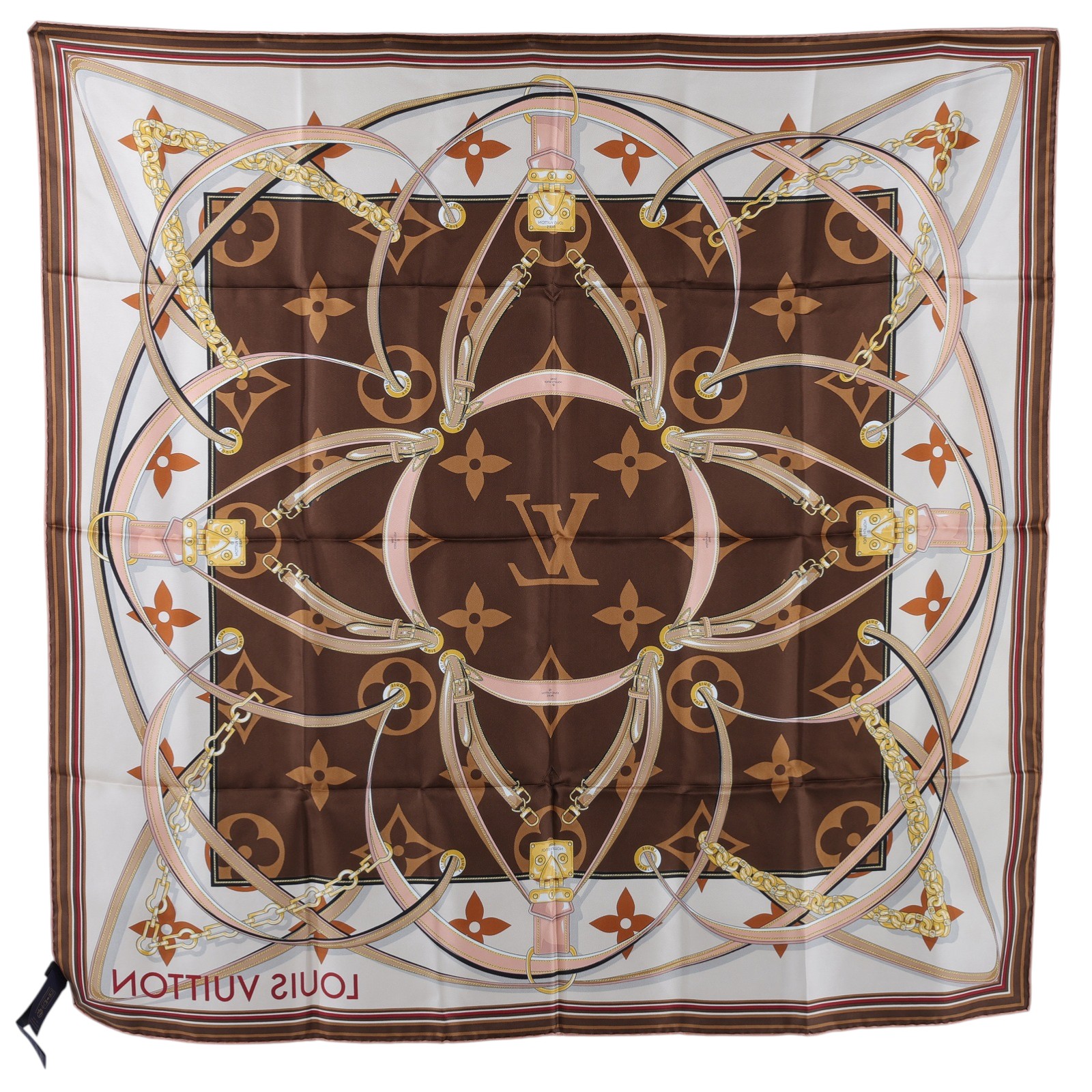 路易威登 LOUIS VUITTON Ultimate Monogram 方巾 棕色 M77639  原廠盒子