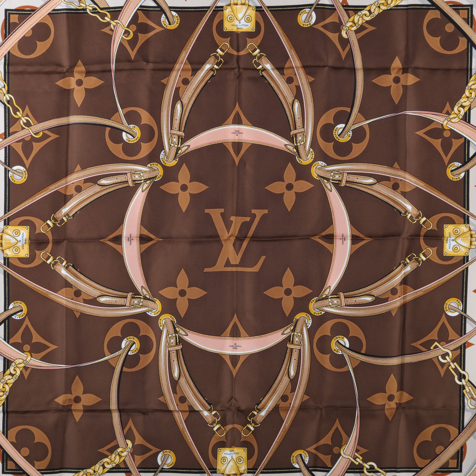 路易威登 LOUIS VUITTON Ultimate Monogram 方巾 棕色 M77639  原廠盒子