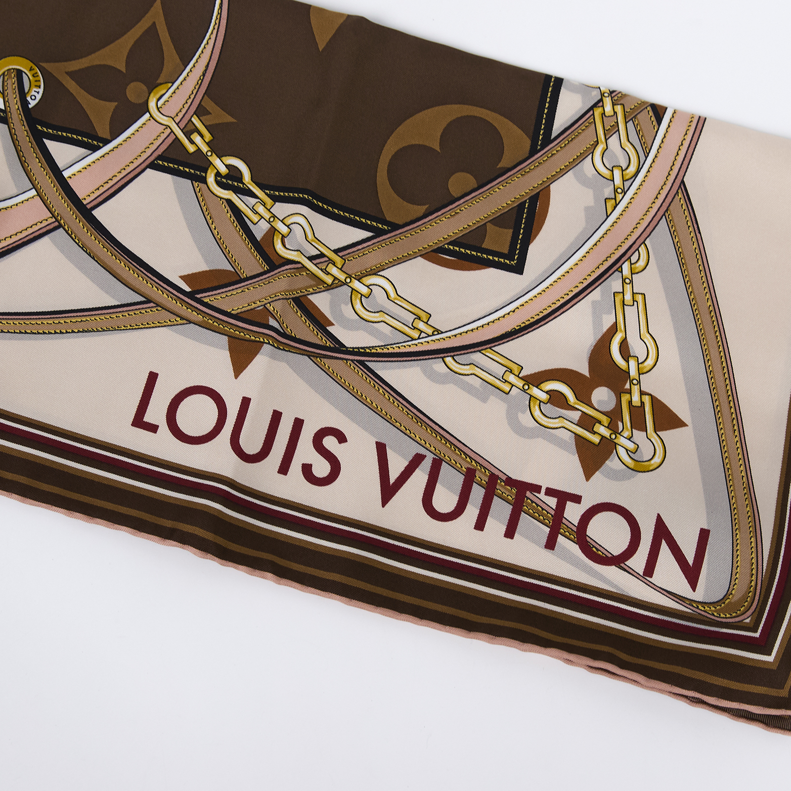 路易威登 LOUIS VUITTON Ultimate Monogram 方巾 棕色 M77639  原廠盒子