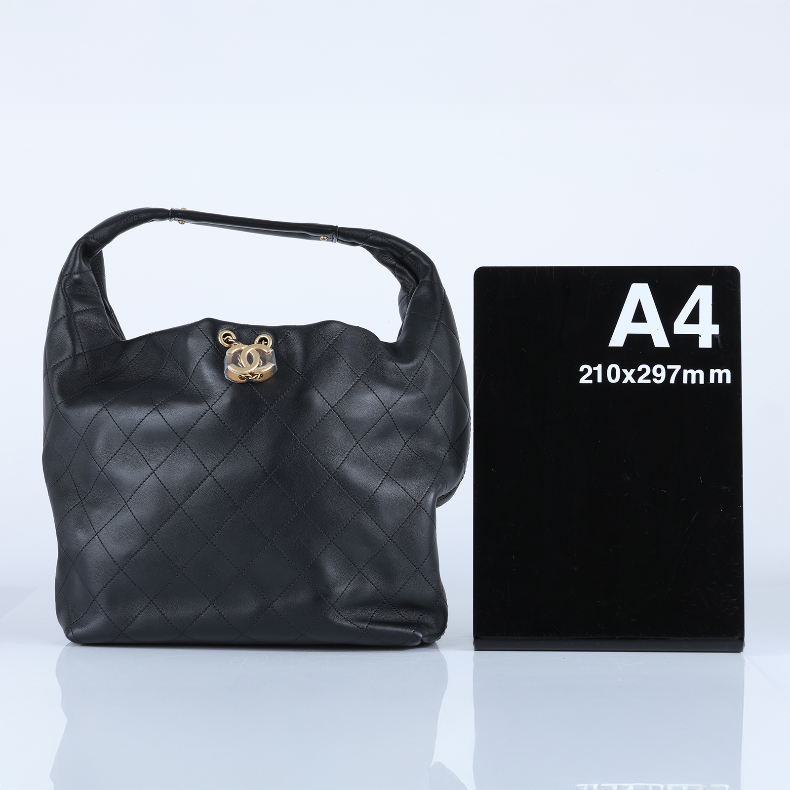 香奈兒 CHANEL CC LOGO HOBO 手提包 肩背包 流浪包 AS5967 B22897 晶片款 黑金HOBO 防塵袋/購買證明正本