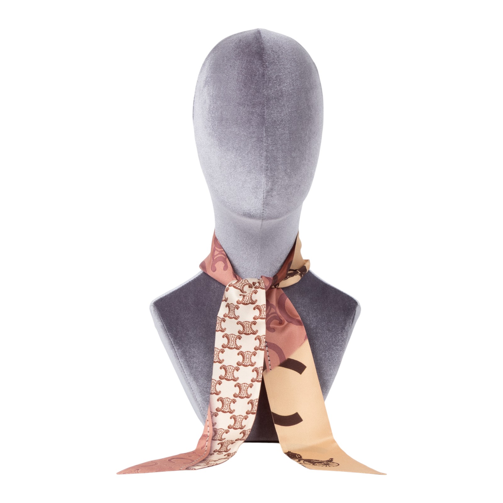 思琳 CELINE 印花桑蠶絲斜紋布 AA0A62W91 粉膚凱旋門/馬車印花TWILL 原廠盒子