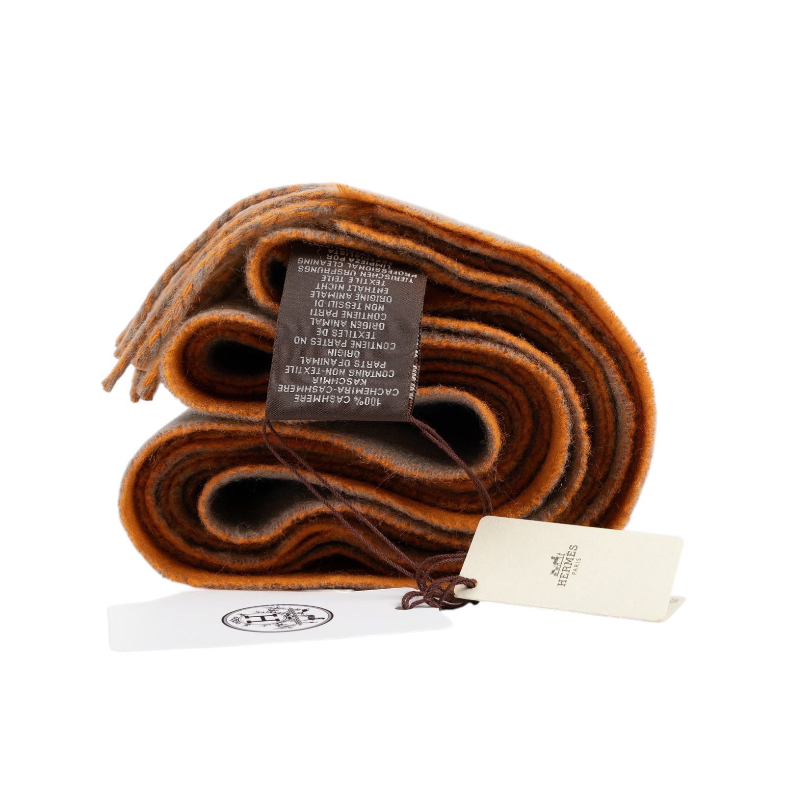 愛馬仕 Hermes 喀什米爾羊毛 圍巾 披肩 H259130S  卡其/橘喀什米爾圍巾 原廠盒子