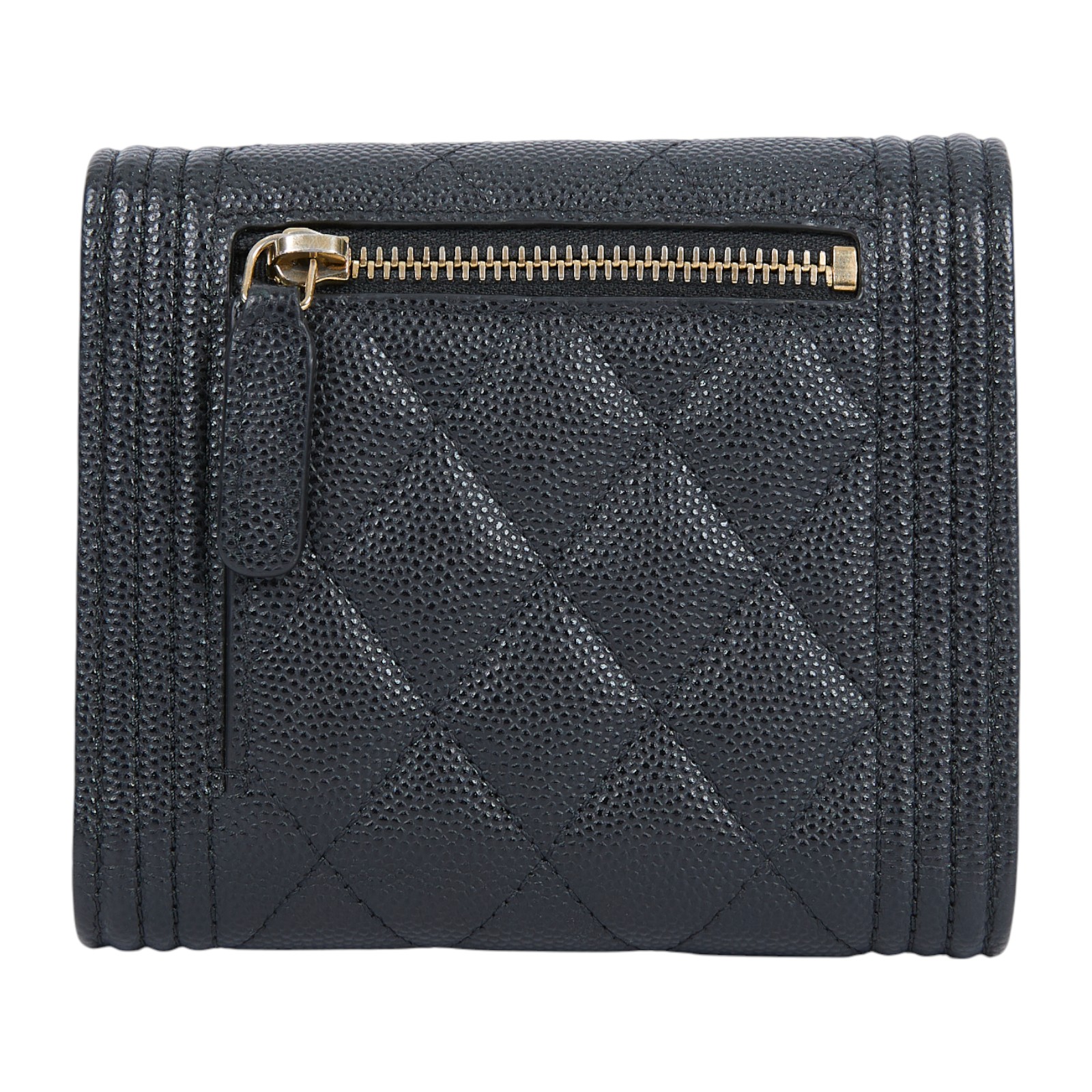 香奈兒 CHANEL Boy 錢包 短夾 A80734 31開黑金荔枝BOY 三折短夾 原廠盒子/防塵袋/保證卡