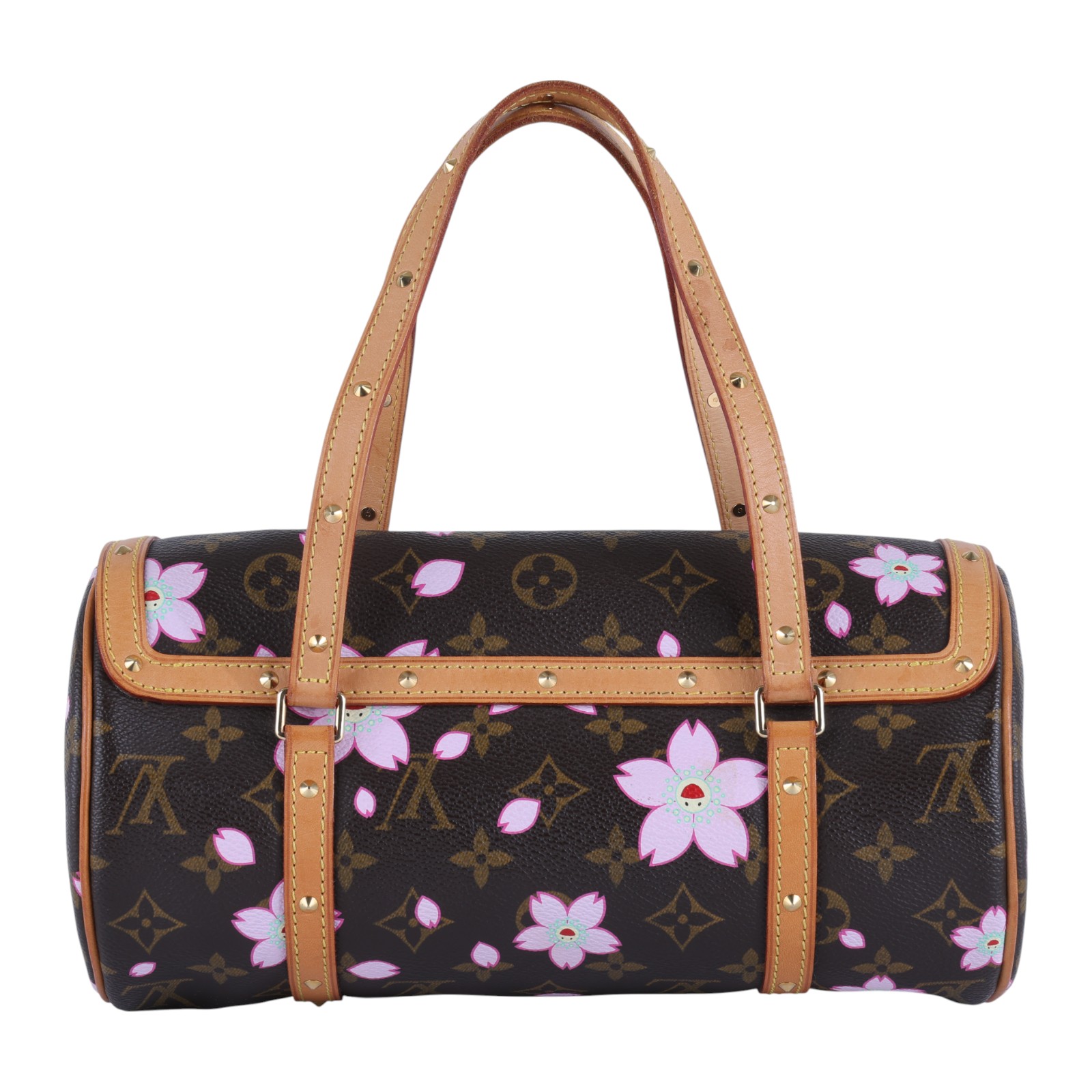 路易威登 LOUIS VUITTON 村上隆 Monogram PAPILLON 手提包 M92009 原花村上隆櫻花圓筒包PAPILLON 防塵袋