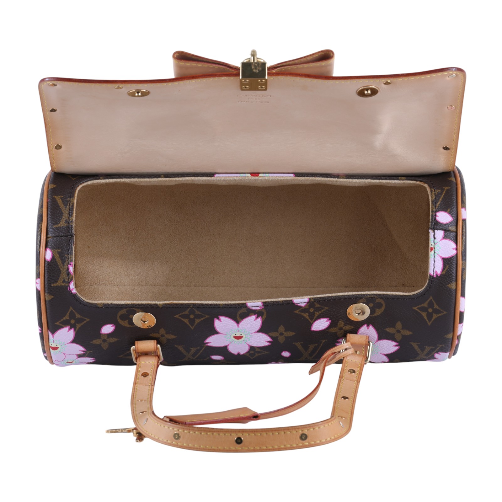 路易威登 LOUIS VUITTON 村上隆 Monogram PAPILLON 手提包 M92009 原花村上隆櫻花圓筒包PAPILLON 防塵袋