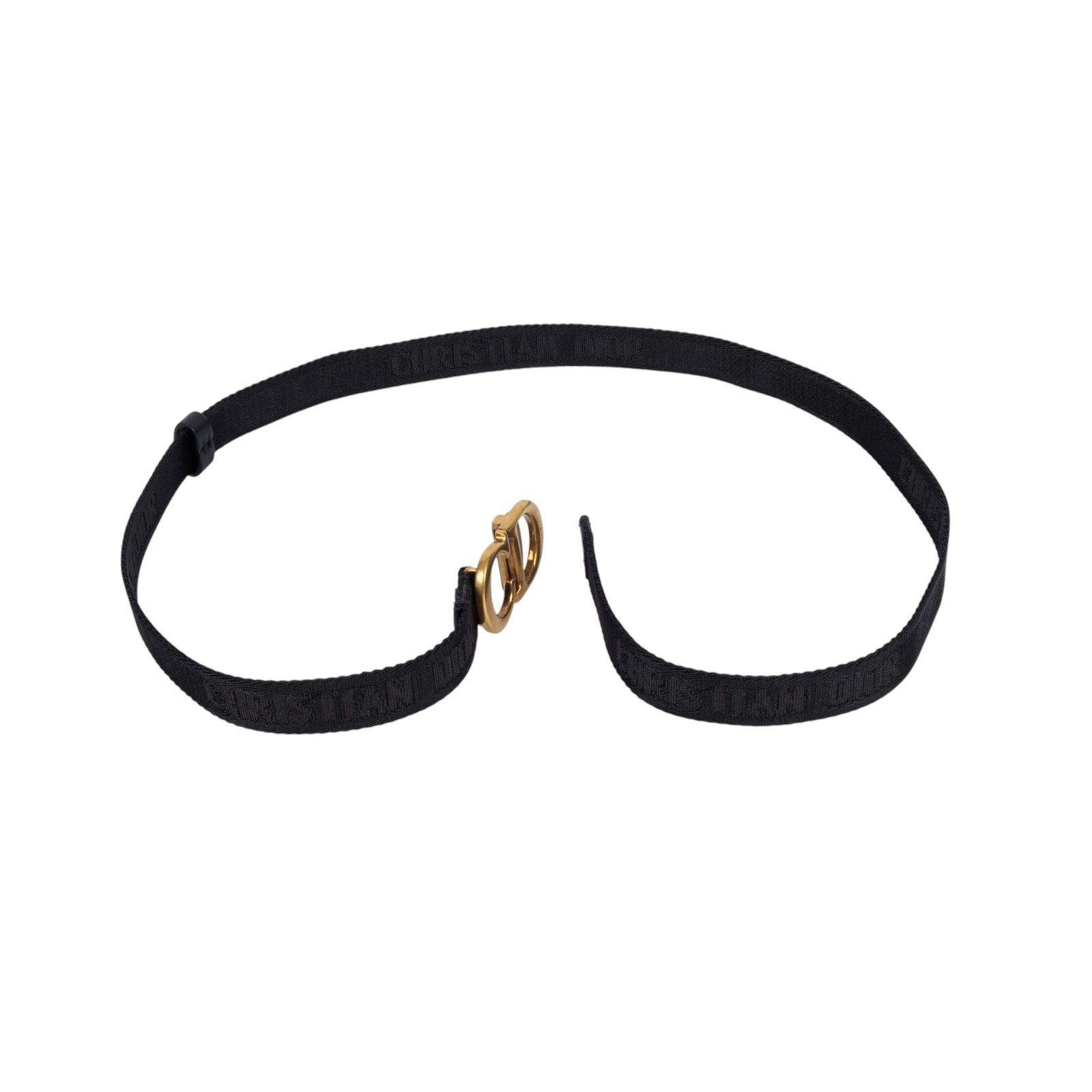 迪奧 CHRISTIAN DIOR CD Saddle 腰帶 0WBM11BLTA CD黑尼龍腰帶 原廠盒子/防塵袋