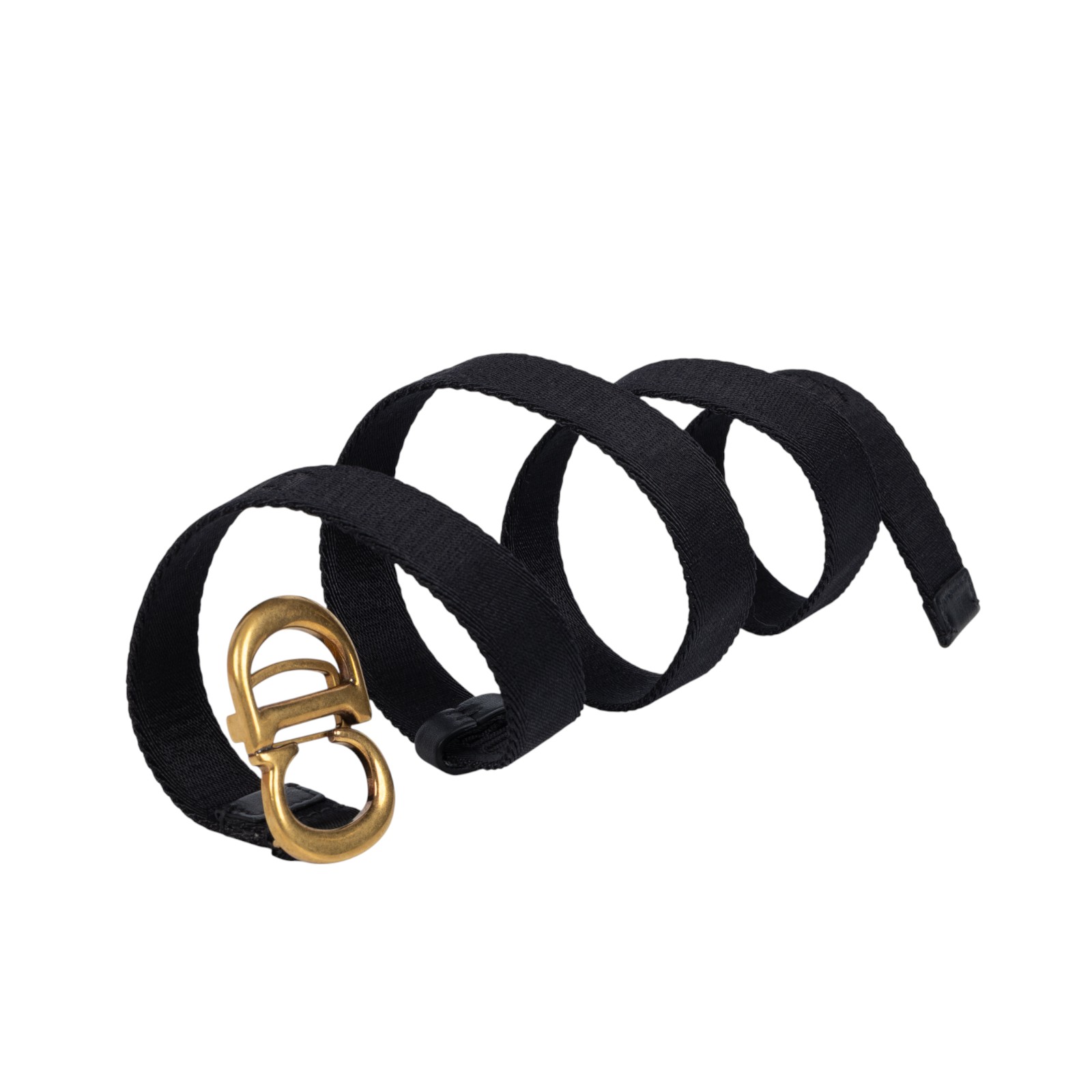 迪奧 CHRISTIAN DIOR CD Saddle 腰帶 0WBM11BLTA CD黑尼龍腰帶 原廠盒子/防塵袋