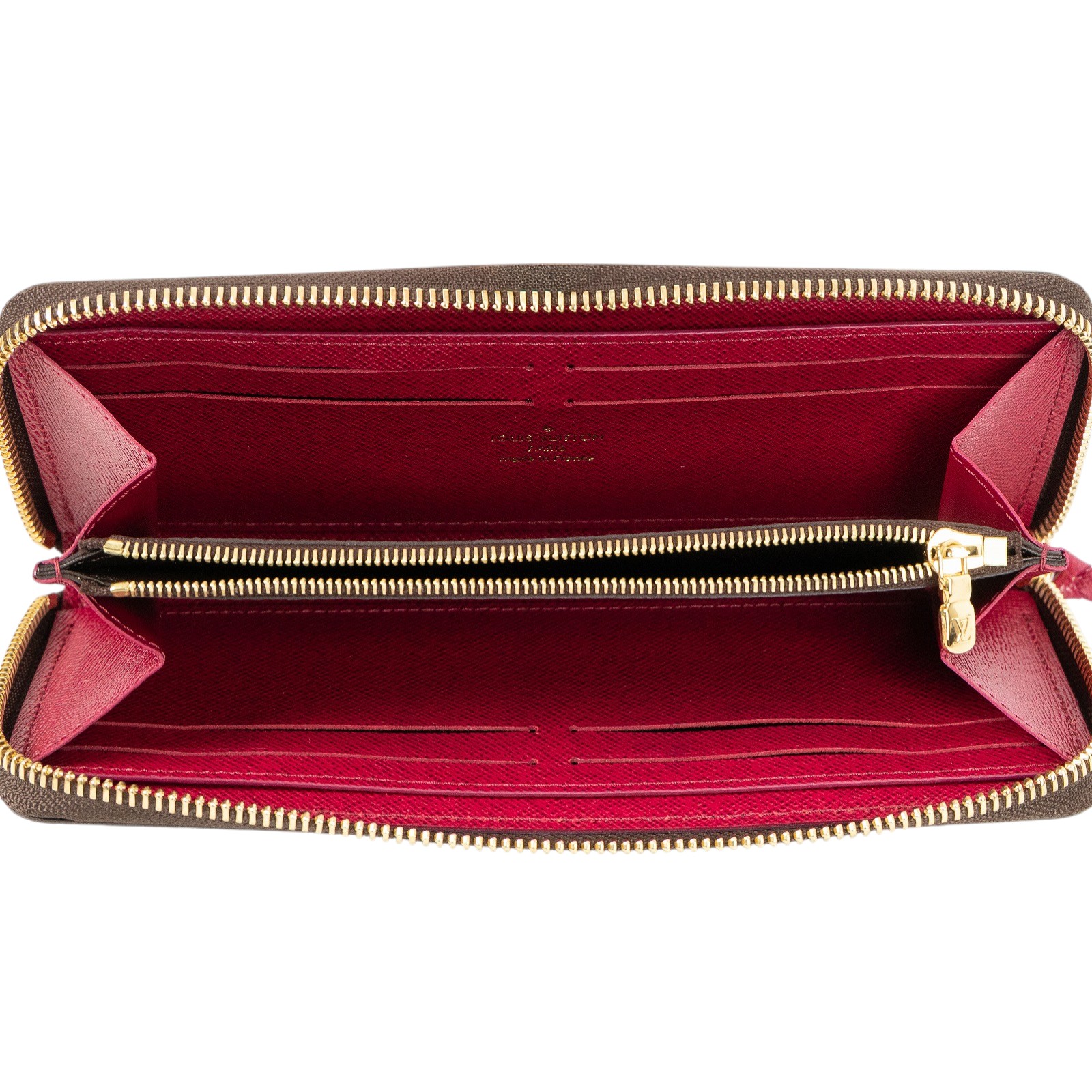 路易威登 LOUIS VUITTON Clémence 錢包 拉鍊 長夾 經典帆布 紫紅色 M60742 晶片款 紫紅色Clémence 錢包 原廠盒子/防塵袋