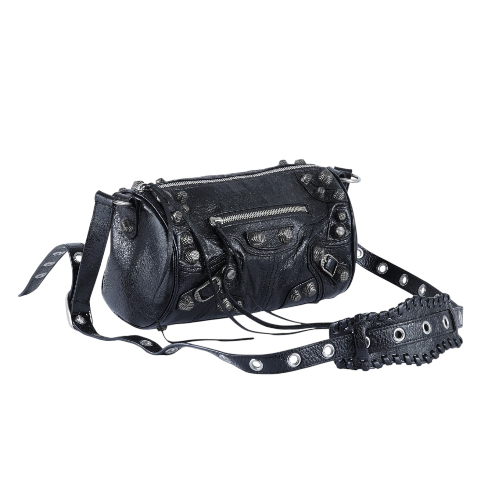 巴黎世家 BALENCIAGA Le cagole 圓筒包 771716210KR 黑仿舊Le Cagole圓筒包 防塵袋/購買證明正本