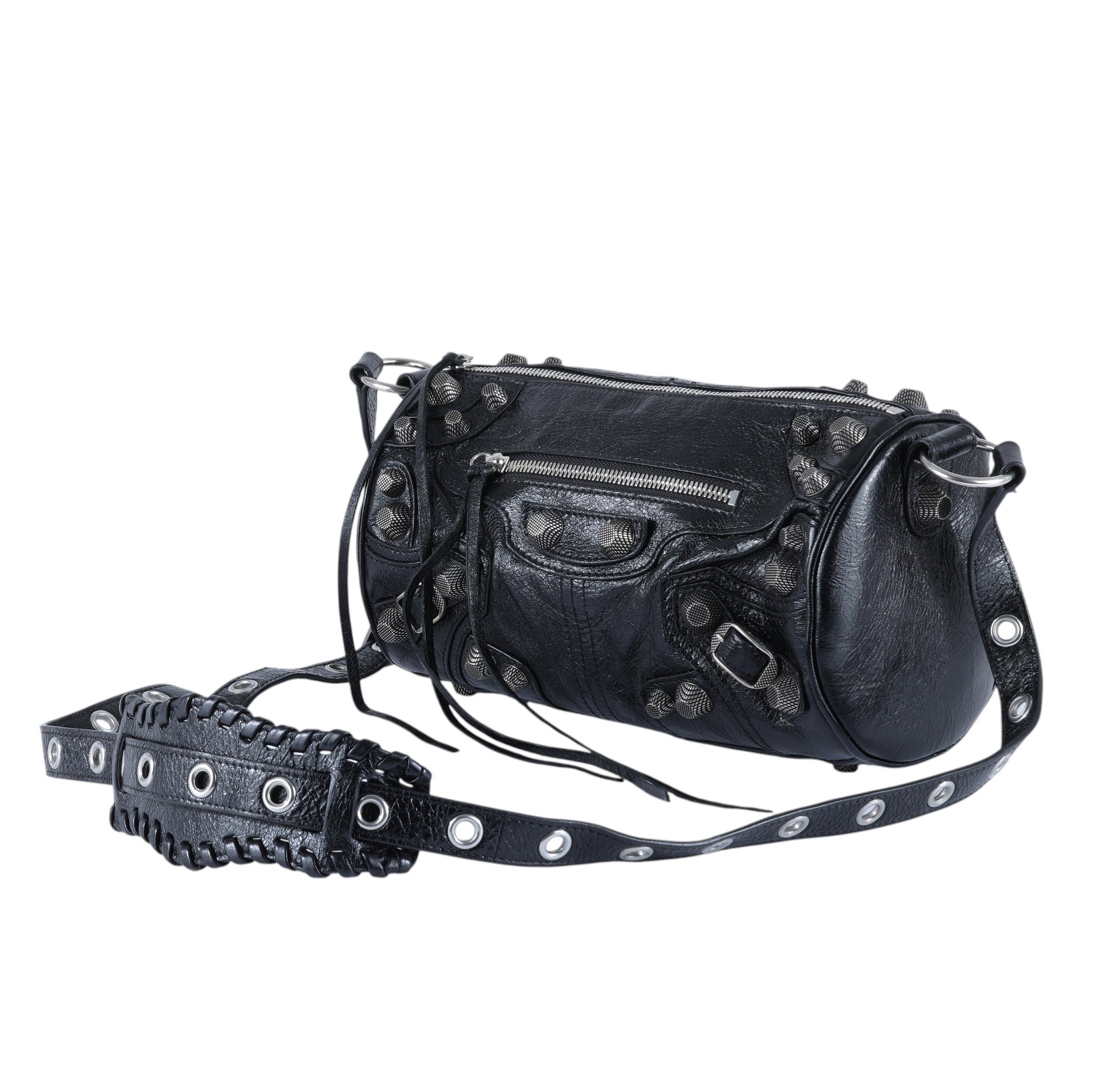 巴黎世家 BALENCIAGA Le cagole 圓筒包 771716210KR 黑仿舊Le Cagole圓筒包 防塵袋/購買證明正本