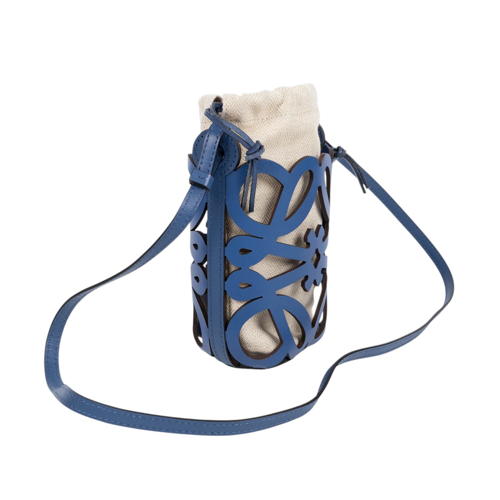 羅意威 LOEWE Anagram Cutout Pocket 水桶包 C922Y62X02 藍ANAGRAM CUT-OUT 小水桶 防塵袋/購買證明正本