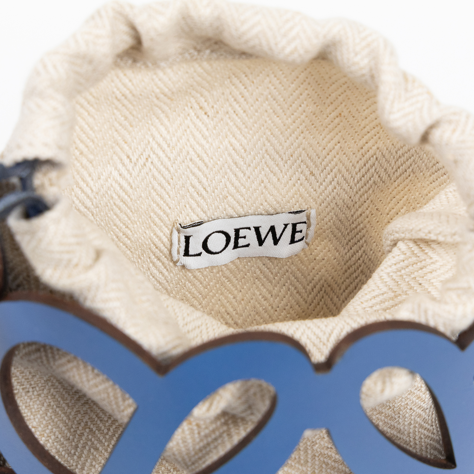 羅意威 LOEWE Anagram Cutout Pocket 水桶包 C922Y62X02 藍ANAGRAM CUT-OUT 小水桶 防塵袋/購買證明正本