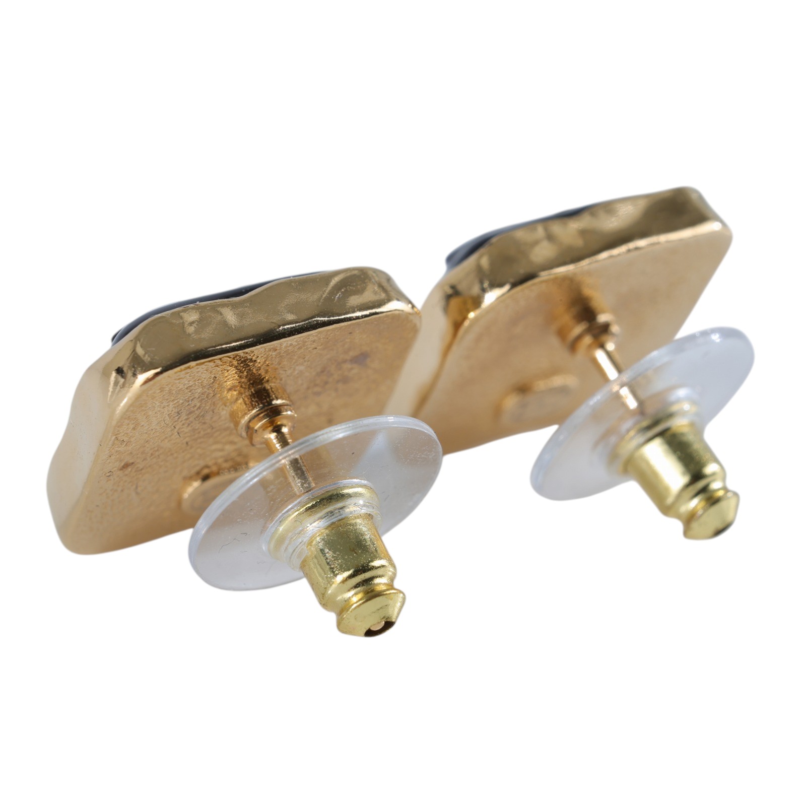 香奈兒 CHANEL CC LOGO 耳環 耳釘 ABC253/B25V 黑金方塊雙C耳環 原廠盒子/購買證明正本