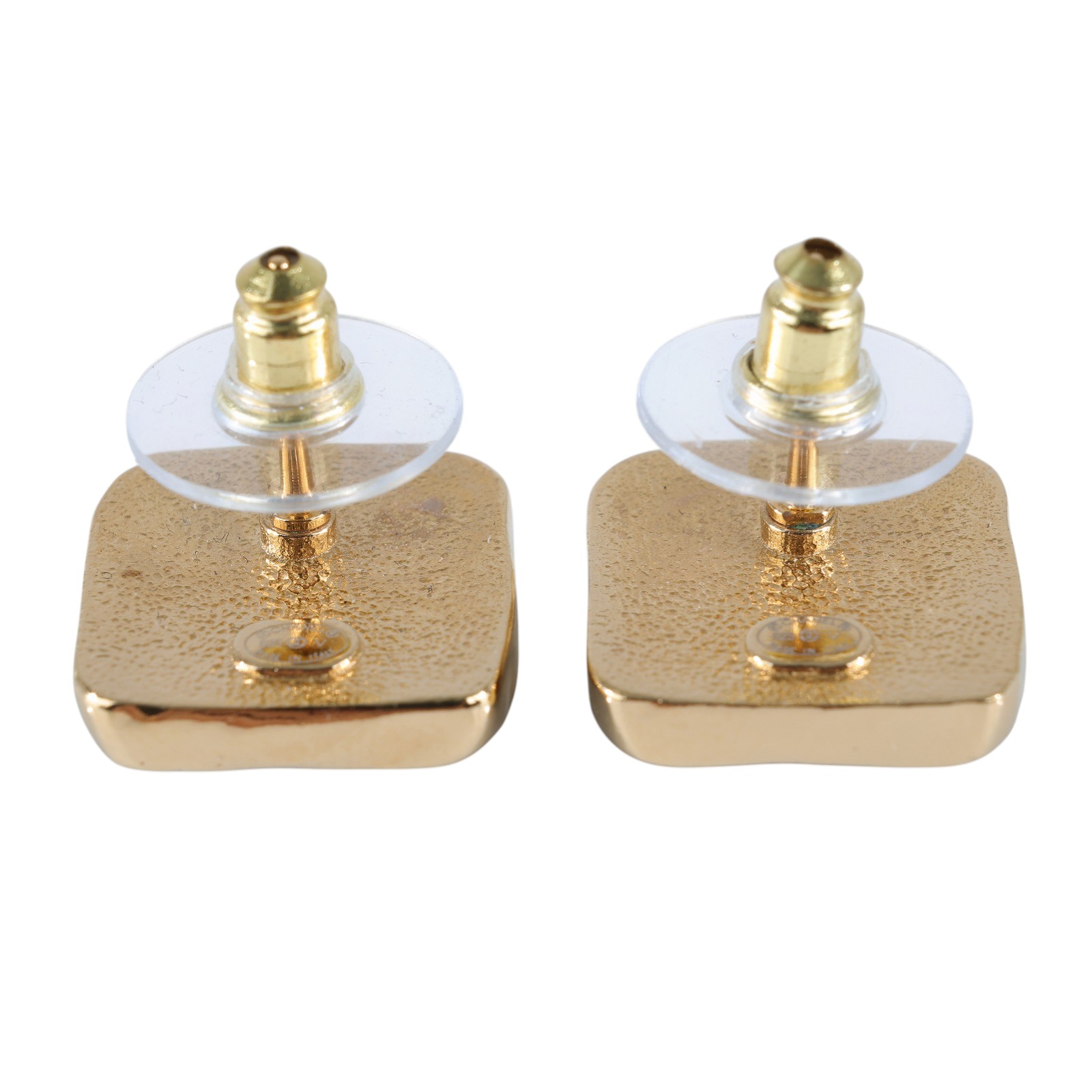 香奈兒 CHANEL CC LOGO 耳環 耳釘 ABC253/B25V 黑金方塊雙C耳環 原廠盒子/購買證明正本