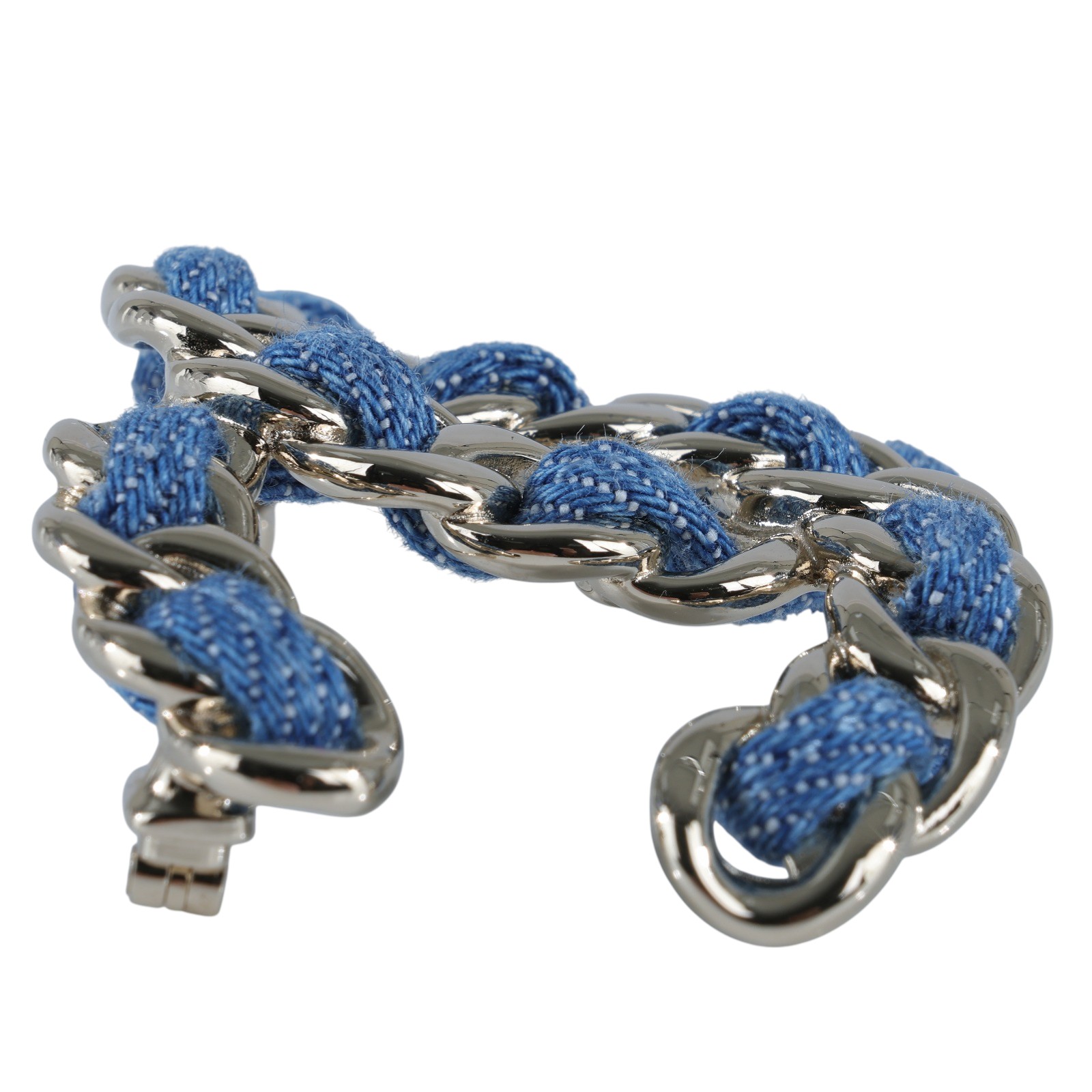 香奈兒 CHANEL CC LOGO 胸針 ABF175/B25P 牛仔皮穿鍊雙C胸針 原廠盒子/購買證明正本