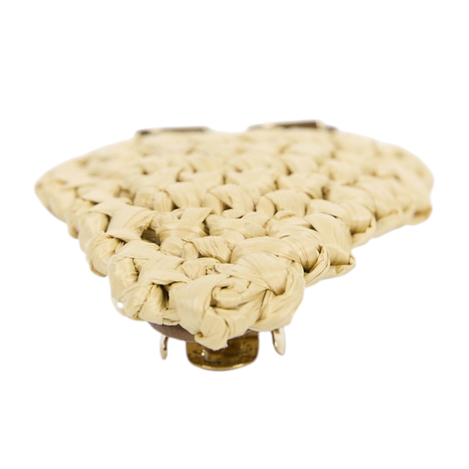 繆繆 MIU MIU 拉菲草 髮夾 5IF092_2F73 草編金LOGO髮夾 原廠盒子/購買證明正本