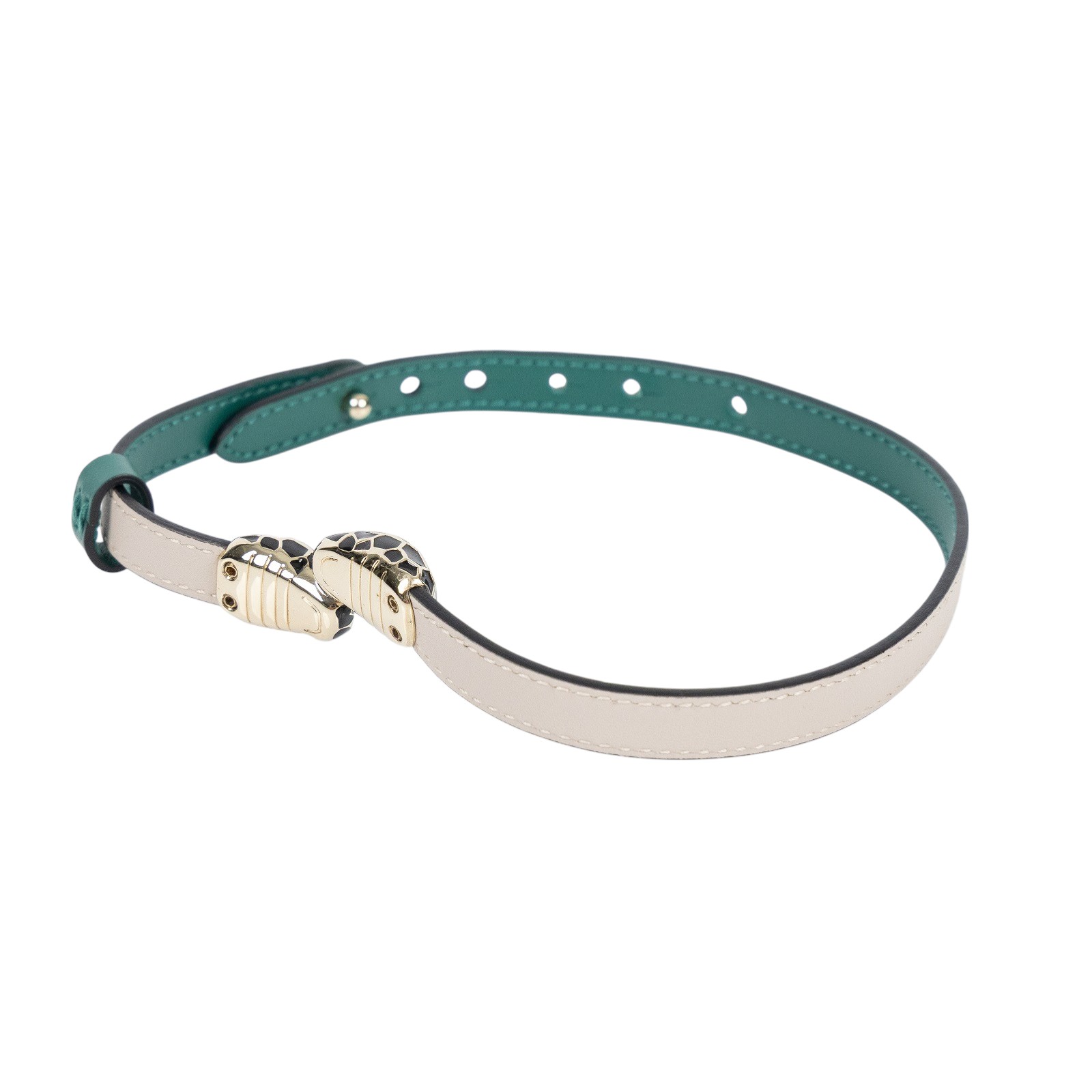 寶格麗 BVLGARI Serpenti Forever 手鍊 39997_S 綠雙蛇頭雙圈手環 原廠盒子/保書