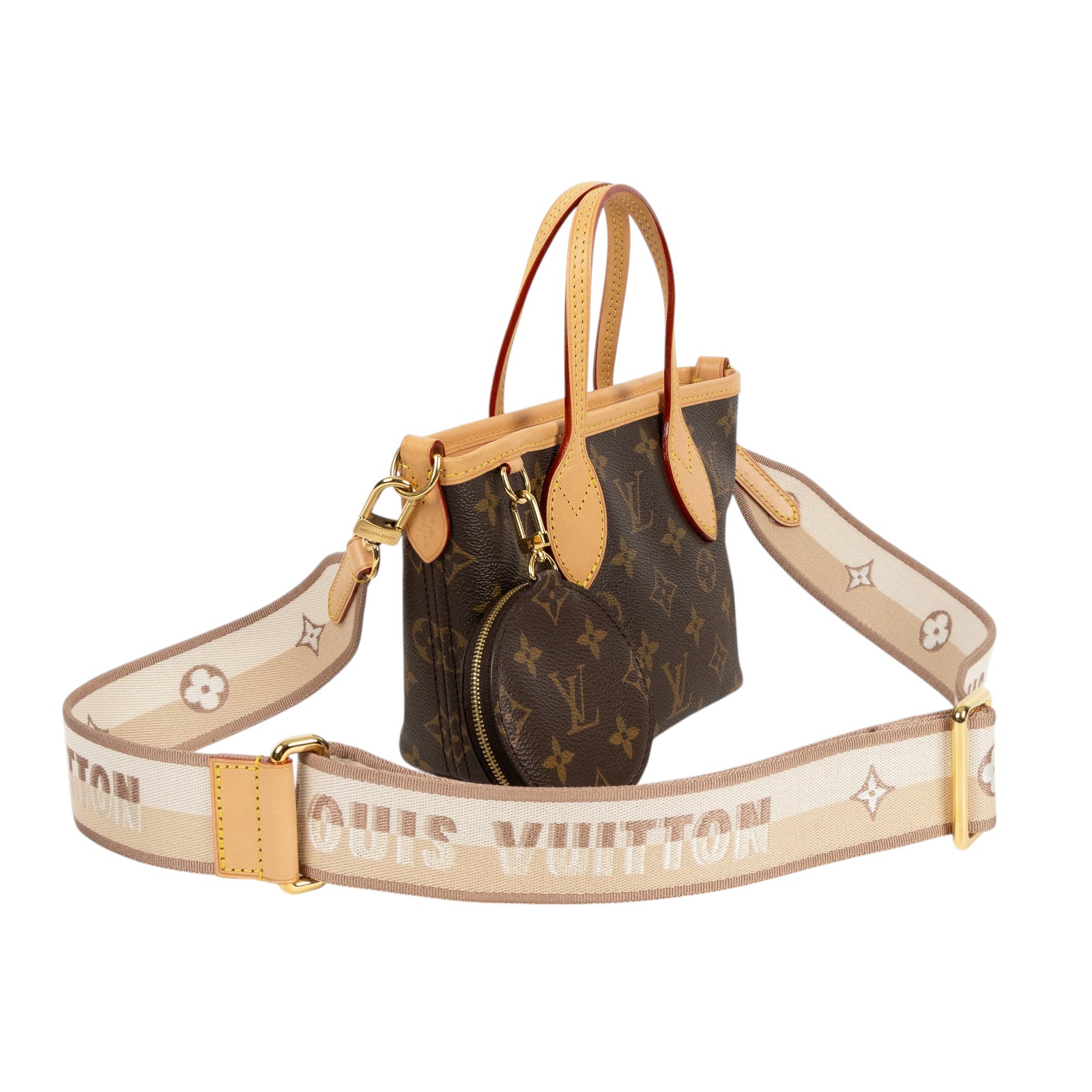 路易威登 LOUIS VUITTON Neverfull BB 單肩包 托特包 M46705 晶片款 原花NEVERFULL BB STARP/內袋/防塵袋