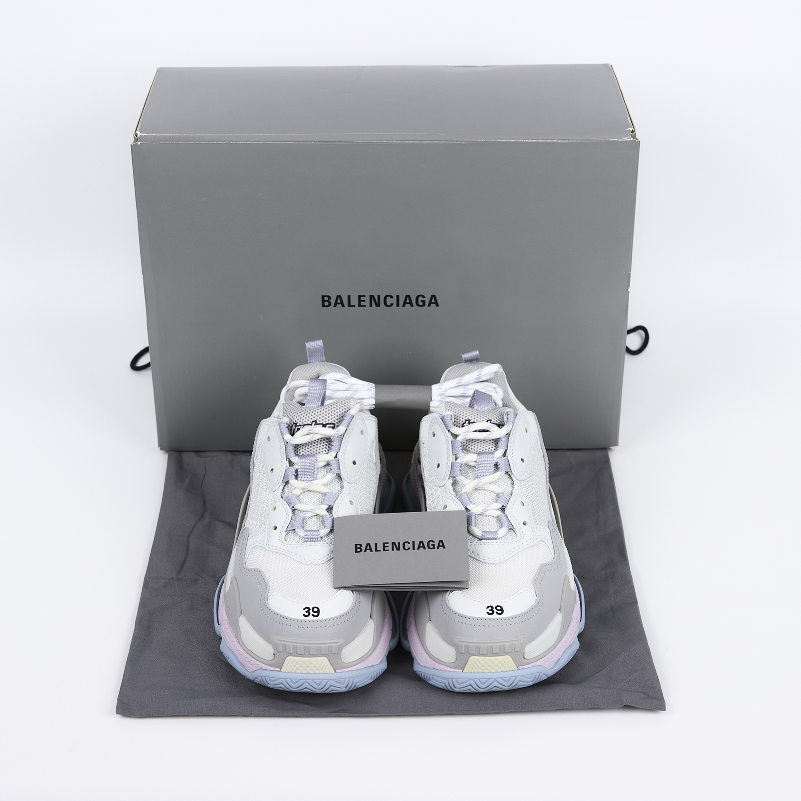 巴黎世家 BALENCIAGA Triple S Clear Sole 運動鞋 老爹鞋 524039W2CA1_39  原廠盒子/防塵袋/鞋帶