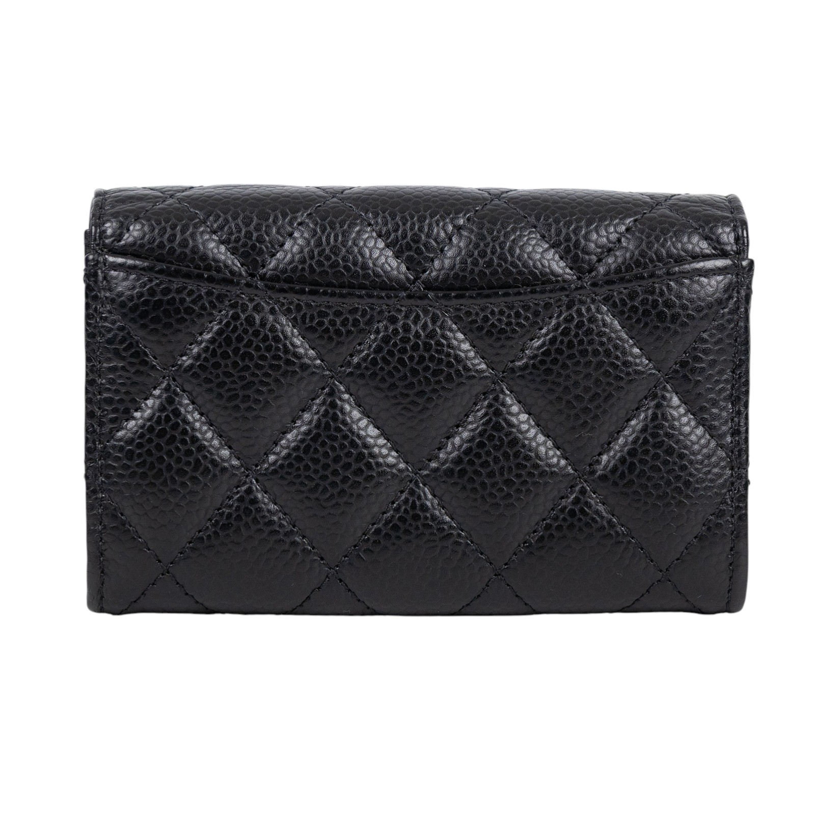 香奈兒 CHANEL CC LOGO 口蓋 卡片夾 錢包 AP0214 晶片款 黑金荔枝卡包 防塵袋/原廠盒子/購買證明影本