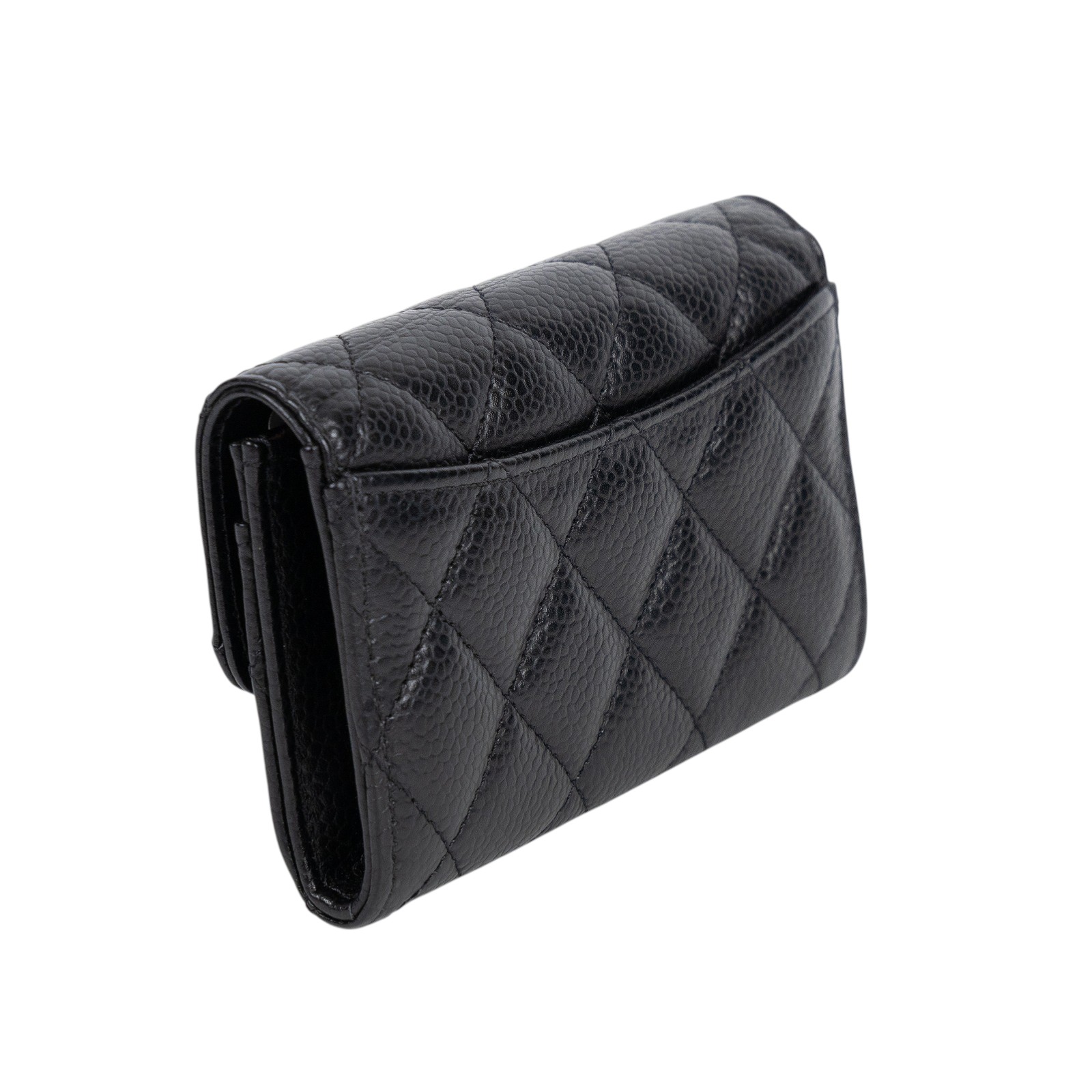 香奈兒 CHANEL CC LOGO 口蓋 卡片夾 錢包 AP0214 晶片款 黑金荔枝卡包 防塵袋/原廠盒子/購買證明影本