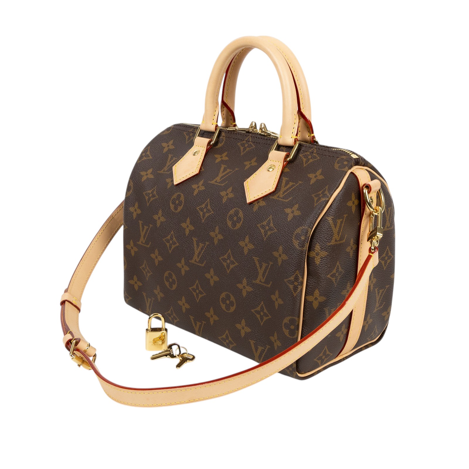 路易威登 LOUIS VUITTON Speedy Bandoulière 25  波士頓包 手提包 經典帆布 M46977 晶片款  原廠盒子/防塵袋/鎖組/購買證明正本