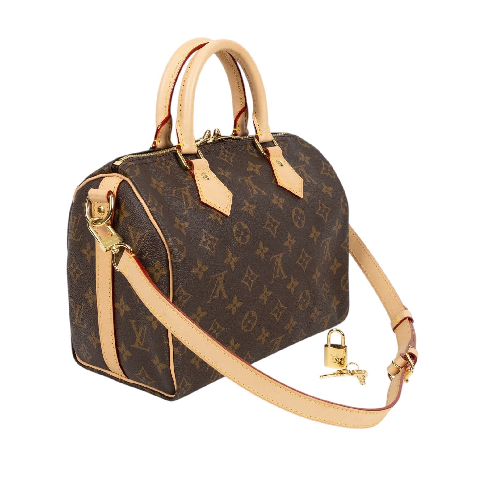 路易威登 LOUIS VUITTON Speedy Bandoulière 25  波士頓包 手提包 經典帆布 M46977 晶片款  原廠盒子/防塵袋/鎖組/購買證明正本