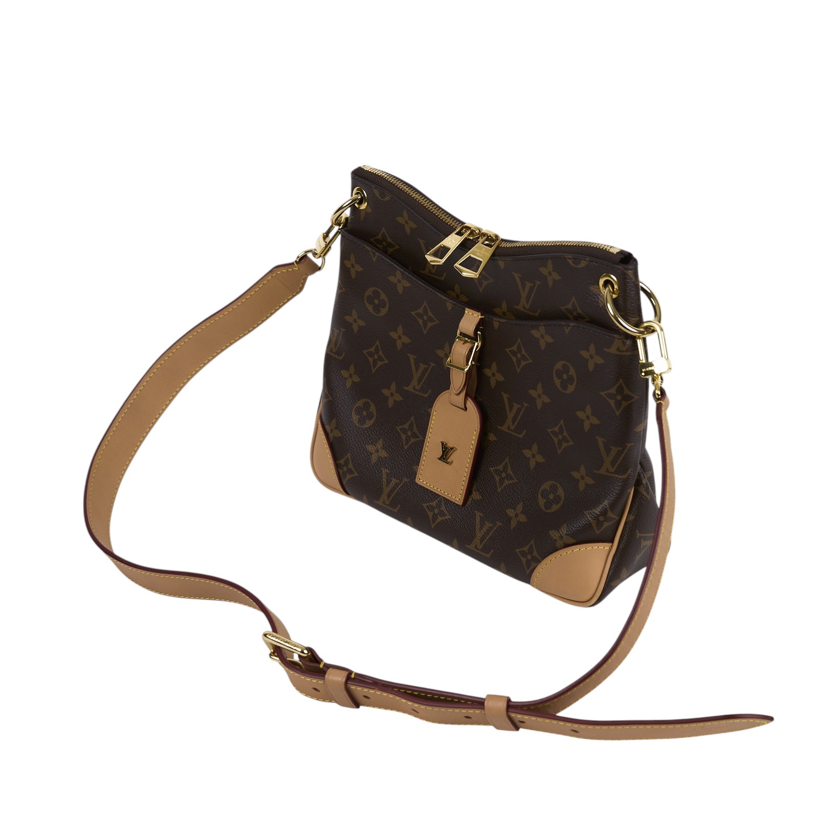 路易威登 LOUIS VUITTON Odéon PM 經典原花 天然色皮革 拉鍊 肩背 斜背包 M45354 晶片款 原花ODÉON PM 防塵袋/STARP