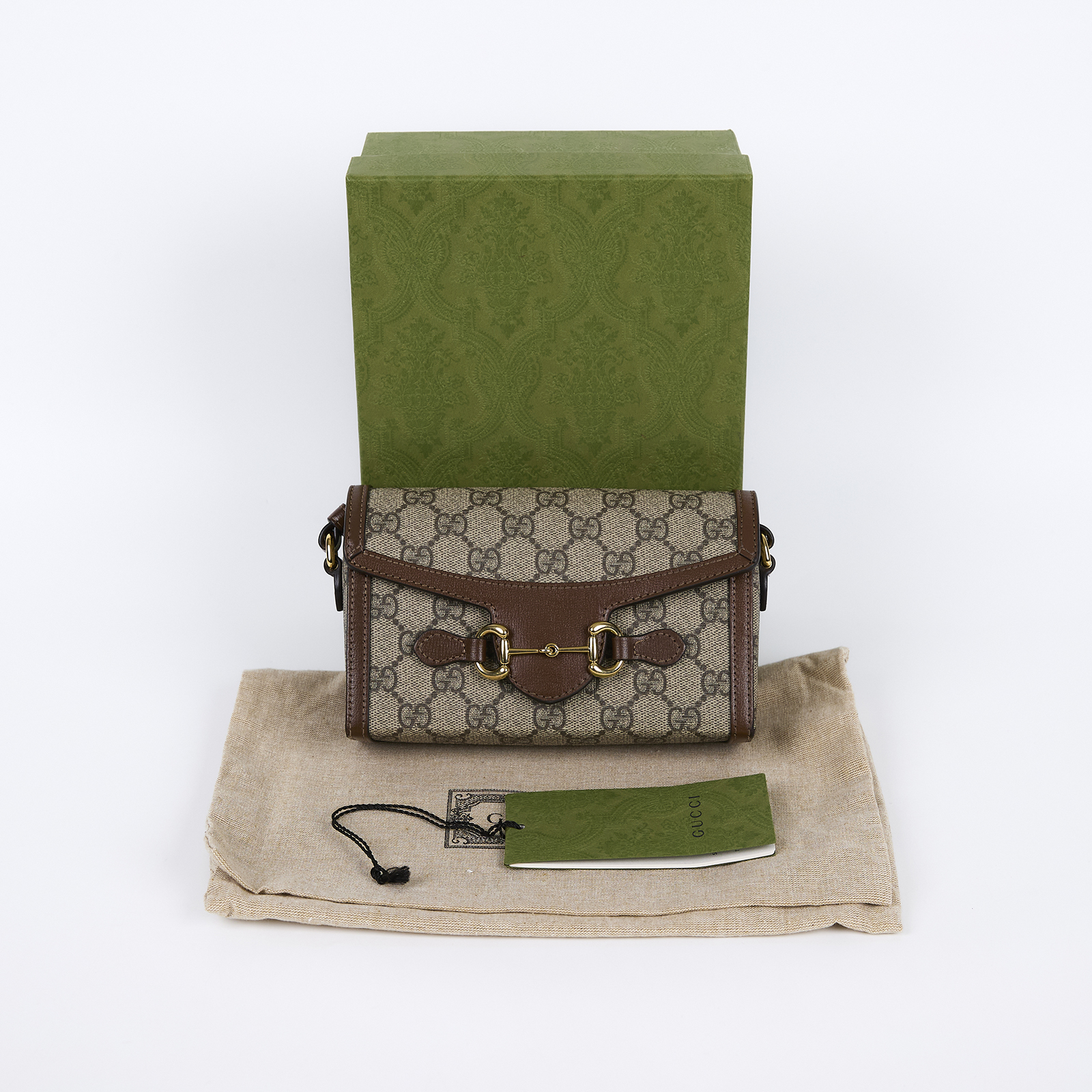 古馳 GUCCI Horsebit 1955 馬銜扣 迷你袋 斜背包 烏木色 699296 92TCG 棕1955 HORSEBIT MINI 原廠盒子/防塵袋