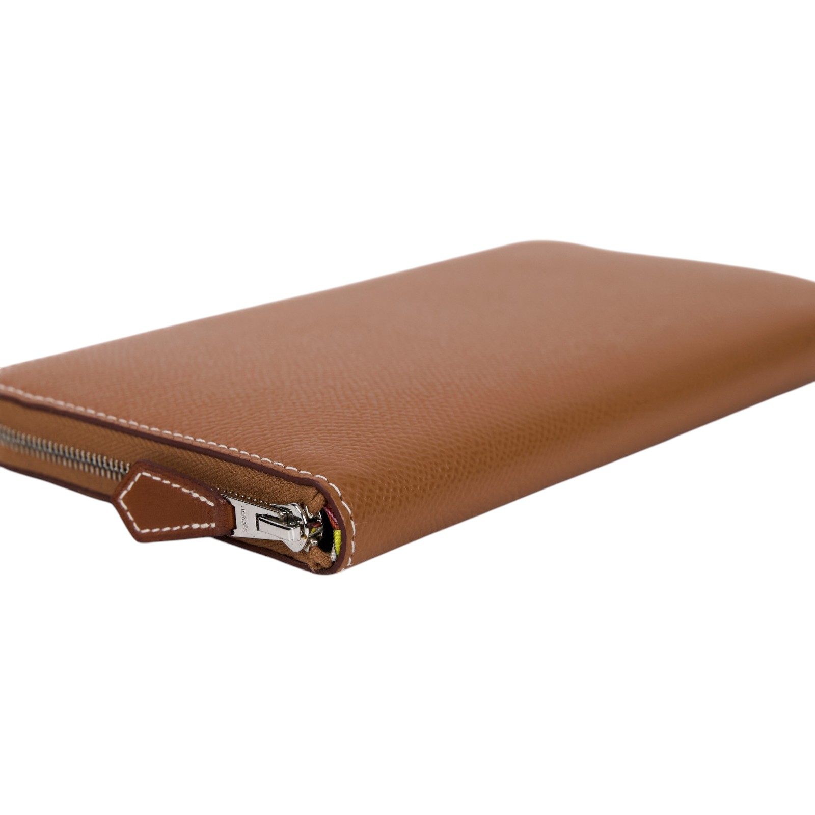 愛馬仕 Hermes SilkIn 拉鍊 長夾 錢包 SILKL U AA 003 ZA U刻棕絲巾拉鍊長夾 原廠盒子