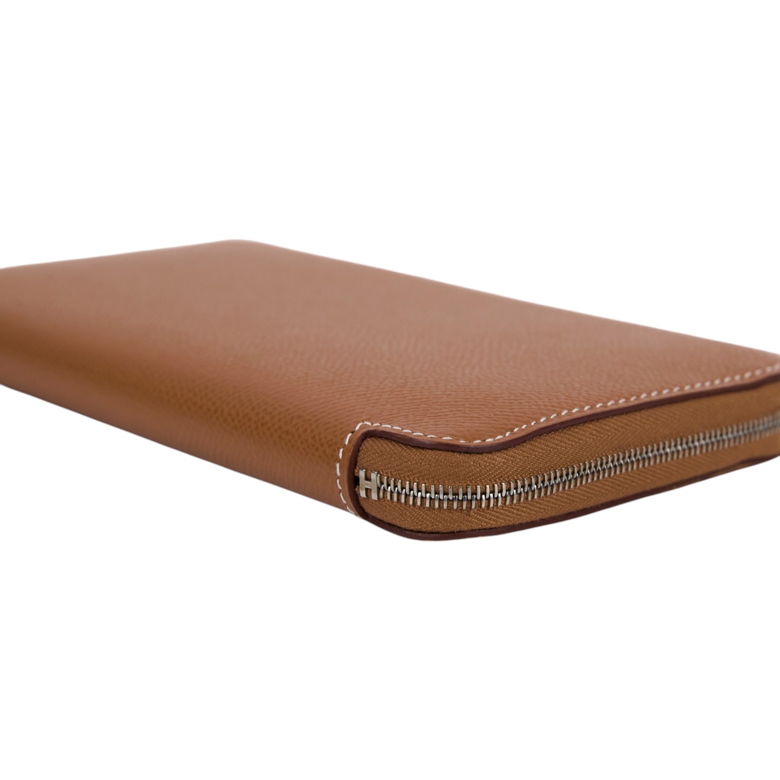 愛馬仕 Hermes SilkIn 拉鍊 長夾 錢包 SILKL U AA 003 ZA U刻棕絲巾拉鍊長夾 原廠盒子