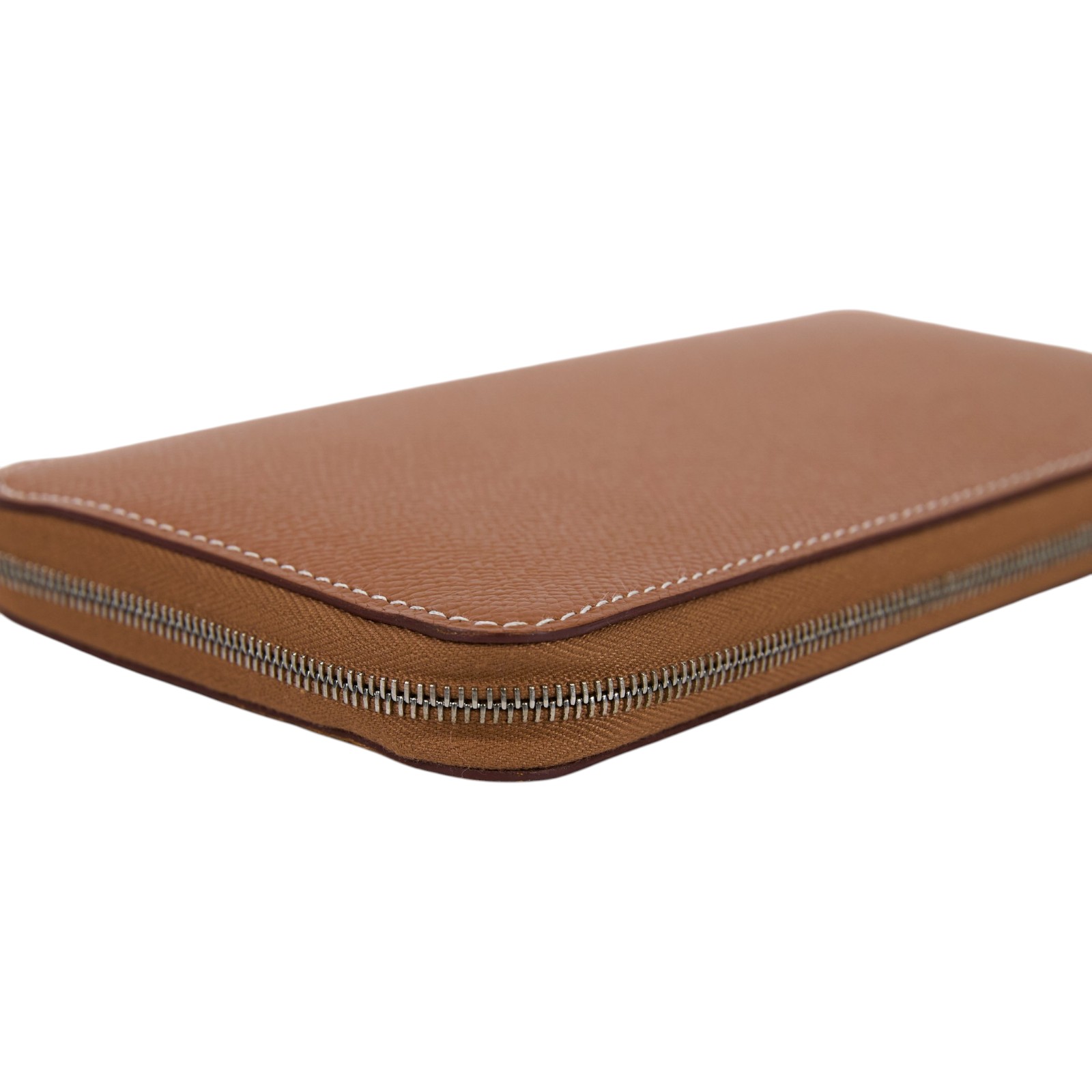 愛馬仕 Hermes SilkIn 拉鍊 長夾 錢包 SILKL U AA 003 ZA U刻棕絲巾拉鍊長夾 原廠盒子