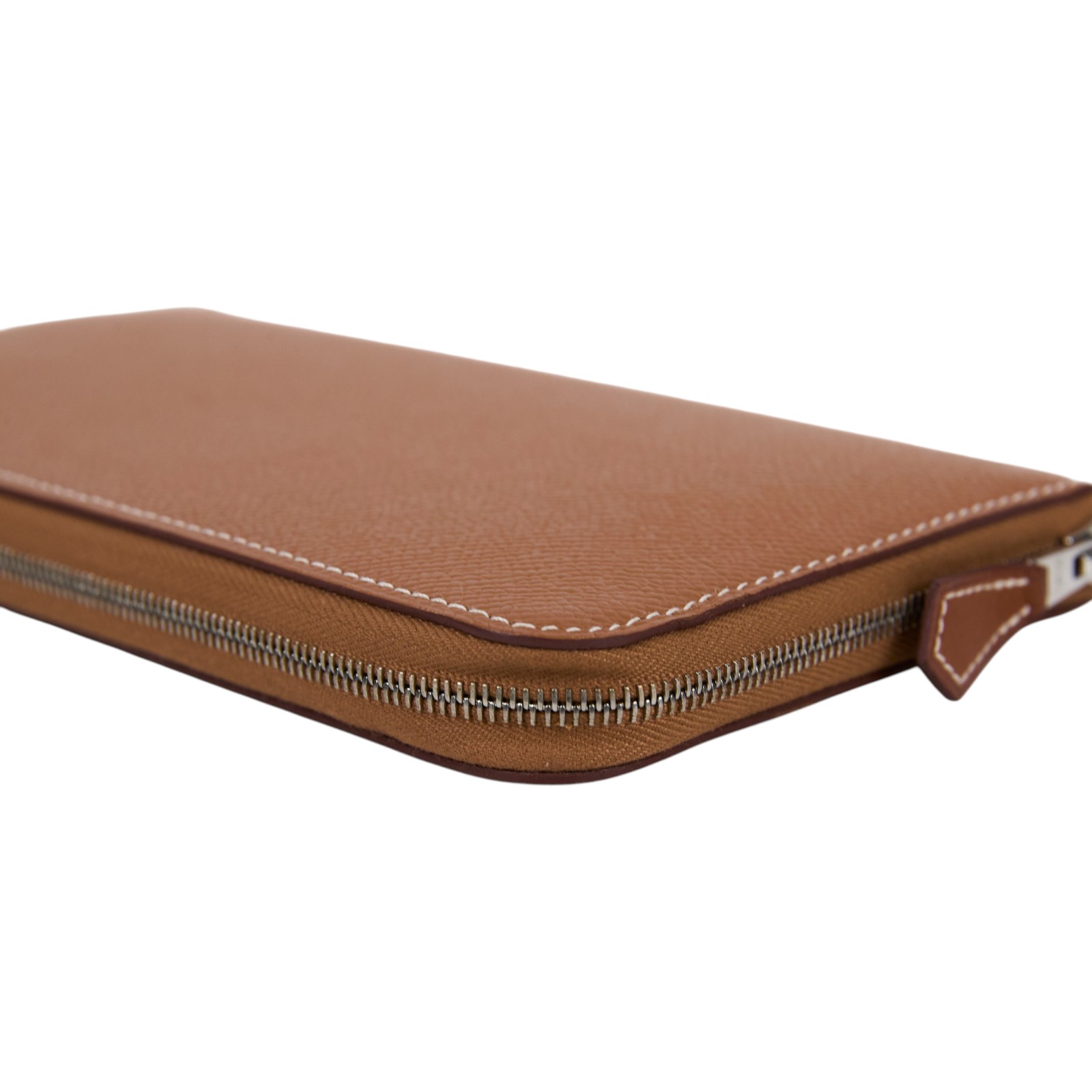 愛馬仕 Hermes SilkIn 拉鍊 長夾 錢包 SILKL U AA 003 ZA U刻棕絲巾拉鍊長夾 原廠盒子